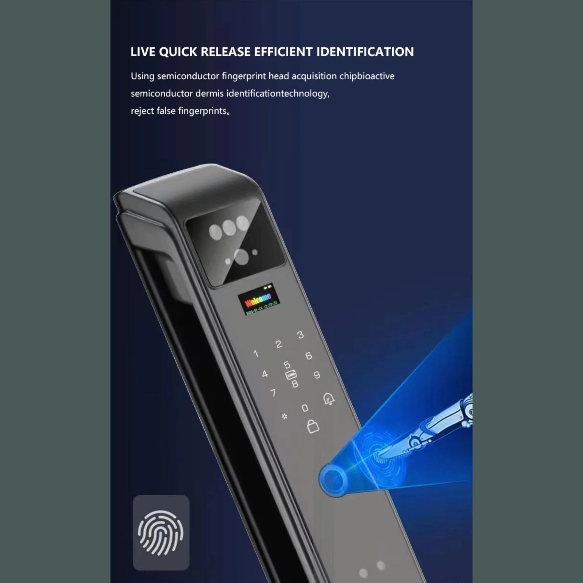 Cerradura electronica inteligente Residencial WiFi Orbita ECO-243