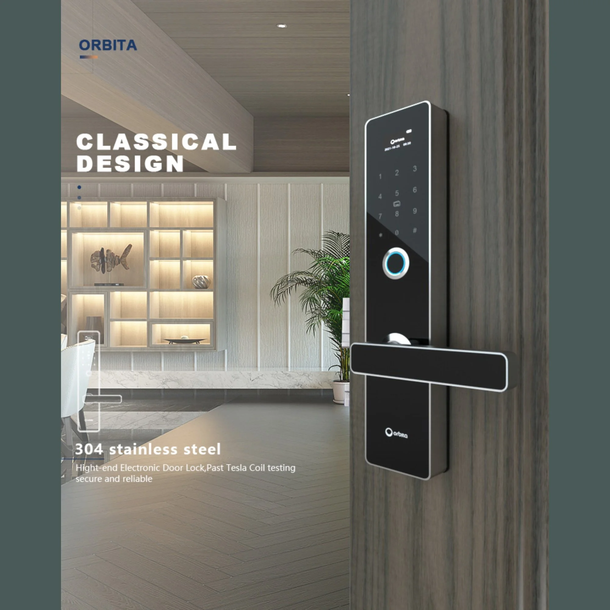 Cerradura inteligente electrónica Residencial Tuya Wi-Fi Orbita P8210