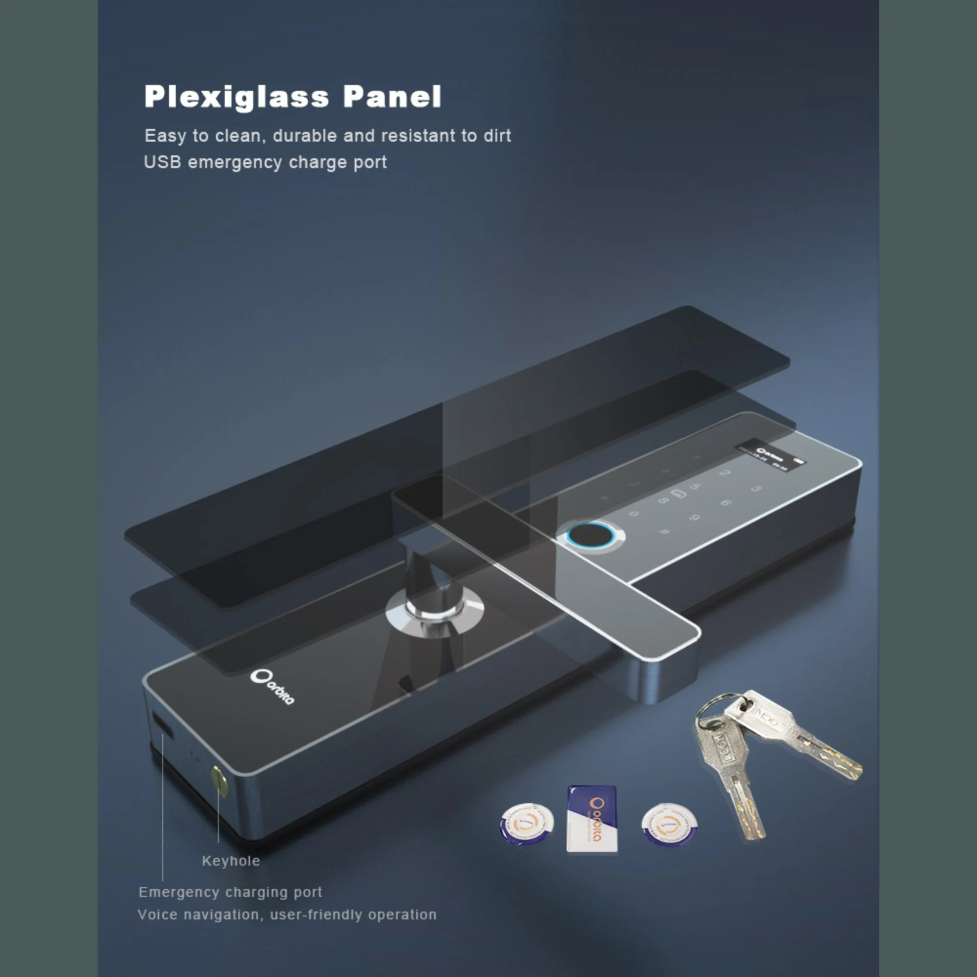 Cerradura inteligente electrónica Residencial Tuya Wi-Fi Orbita P8210