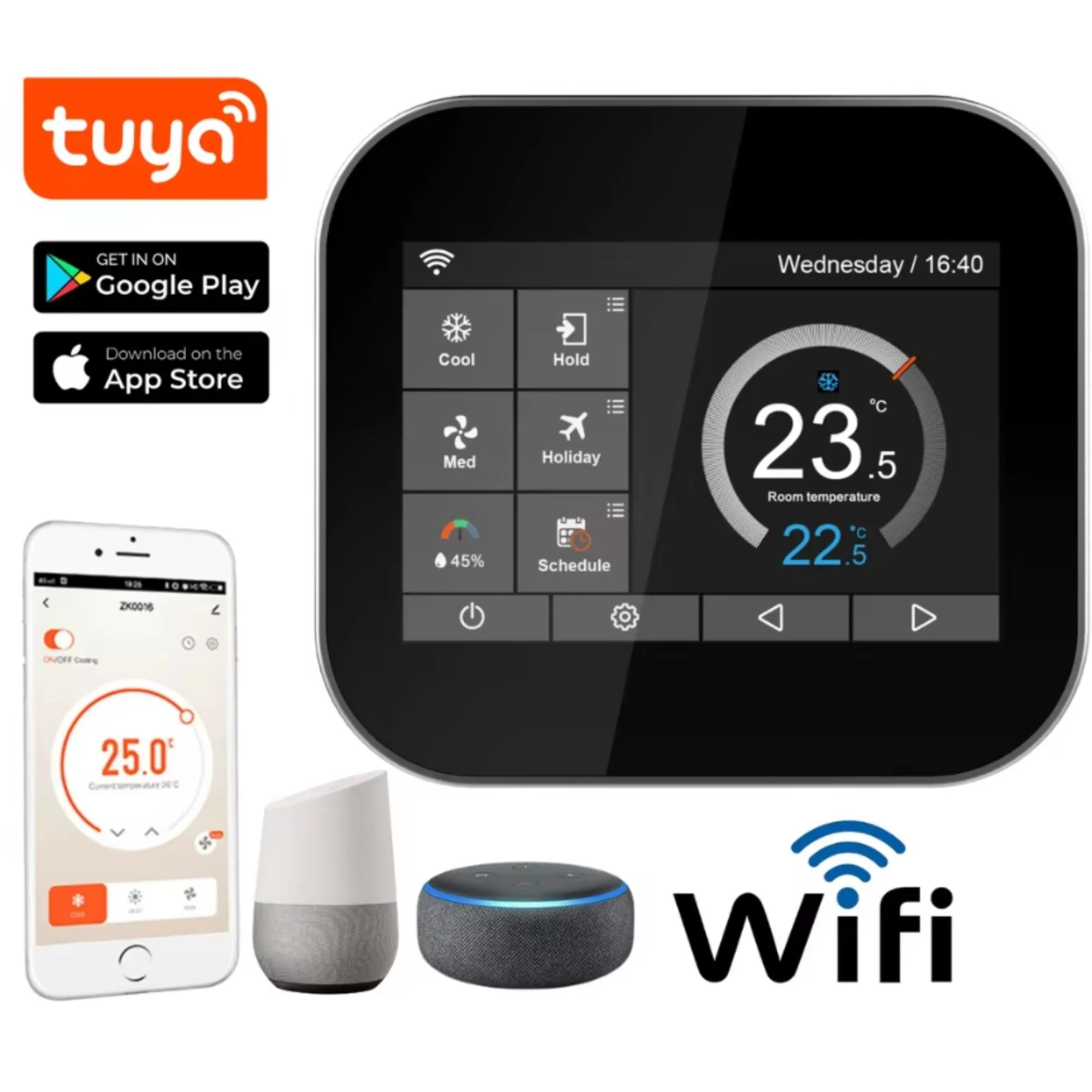 Termostato Inteligente Tuya – WiFi, LoRaWAN y BACnet Modelo MC6-U