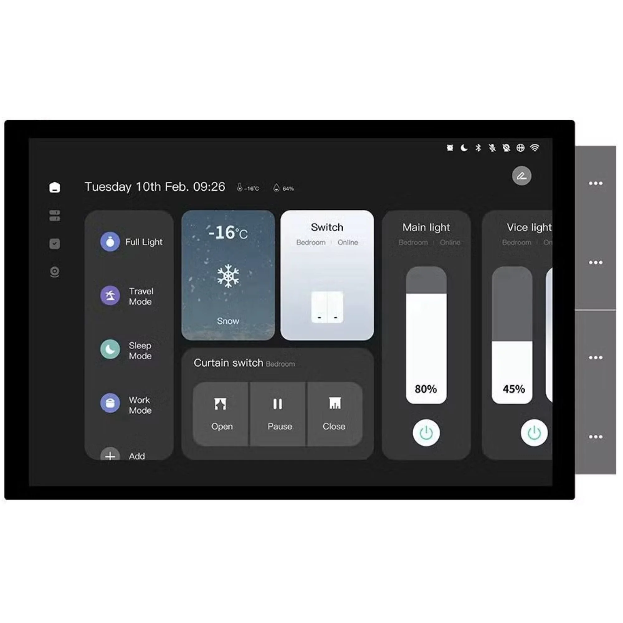 Panel Central de Control Inteligente Tuya Smart de 10in con Pantalla Táctil, WiFi, Zigbee, BLE y Sistema de Hogar Inteligente Integrado