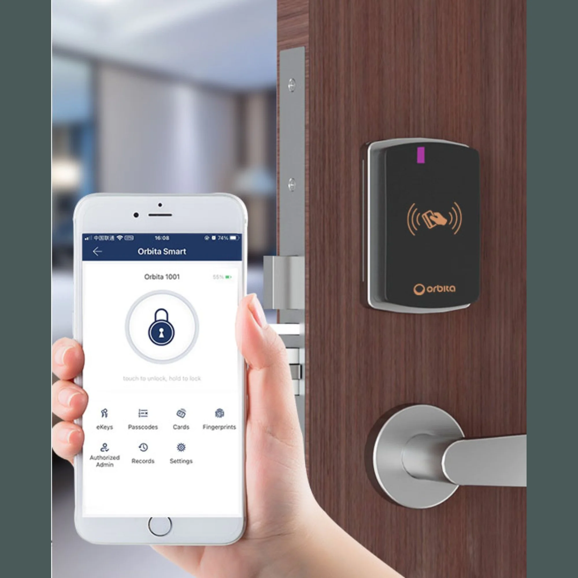 Cerradura Inteligente para Hotel ORBITA S3072H – Acero Inoxidable 304