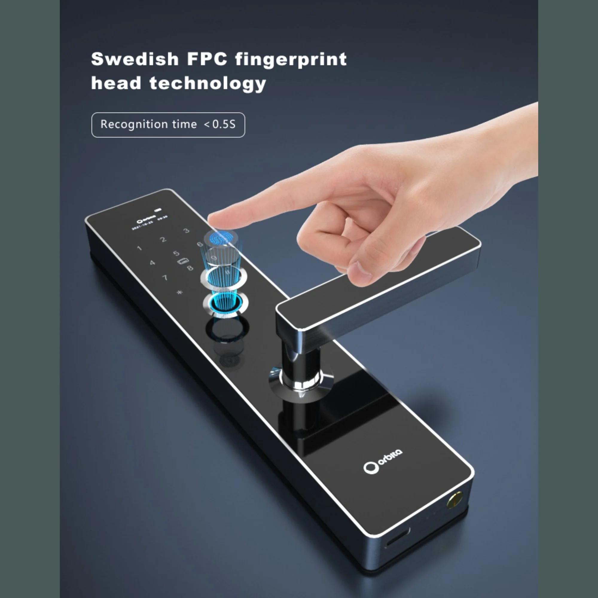 Cerradura inteligente electrónica Residencial Tuya Wi-Fi Orbita P8210