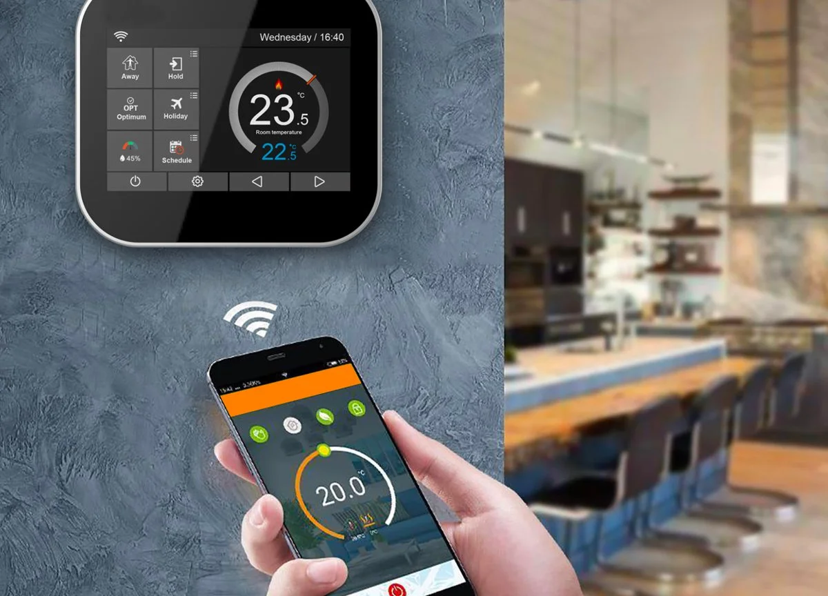 Termostato Inteligente Tuya – WiFi, LoRaWAN y BACnet Modelo MC6-U para Aire Acondicionado Central