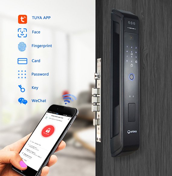 Cerradura electronica inteligente Residencial WiFi Orbita ECO-243