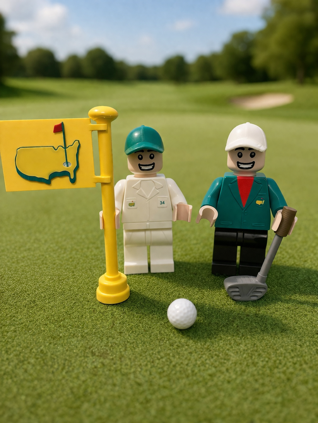 Augusta-inspired Golfer and Caddie