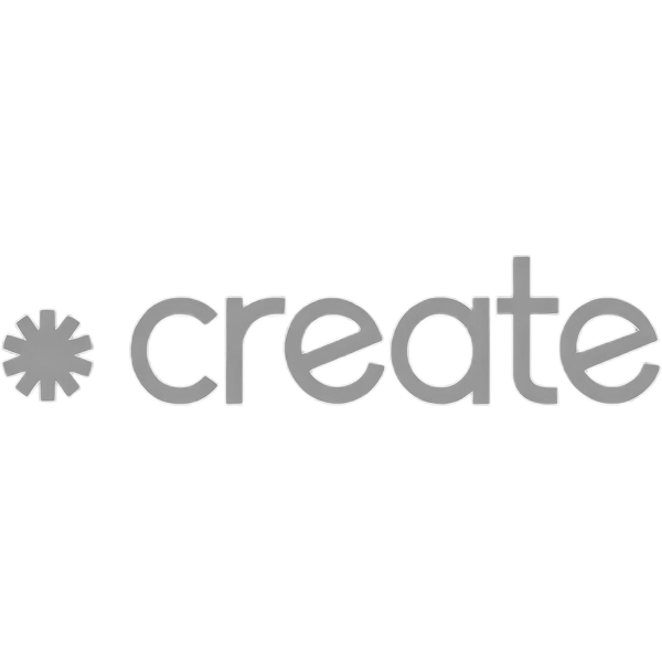 Create logo in gray with an asterisk symbol before the word 'create'.