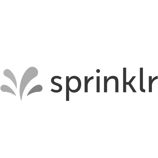 Sprinklr logo with a stylized water splash icon and the word 'sprinklr' in lowercase.