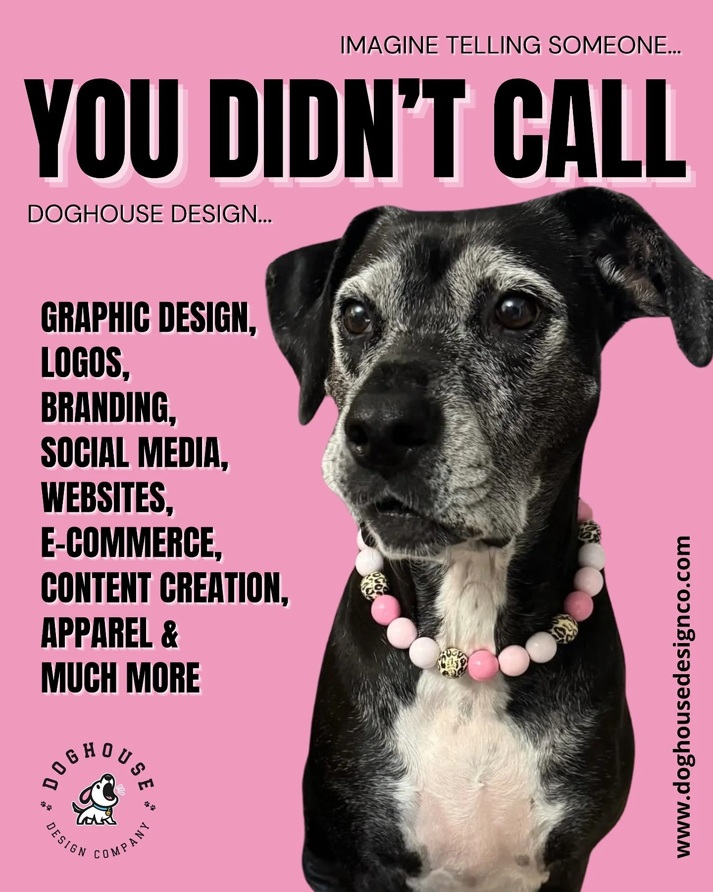 👀 Imagine telling someone you didn’t call Doghouse Design…
😬 We all know that guy who tries to cut corners on design, branding, or marketing… and it shows. Don’t be that guy.
👉 Call Doghouse Design and leave your mark t