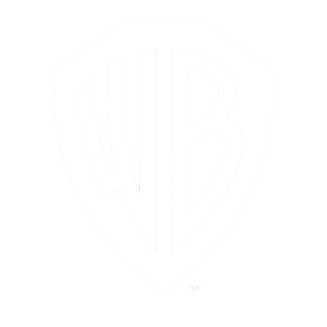 Black and white Warner Bros. shield logo with the initials WB in the center.
