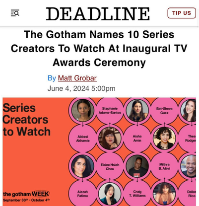 Deadline: The Gotham names 10 Series Creators to Watch