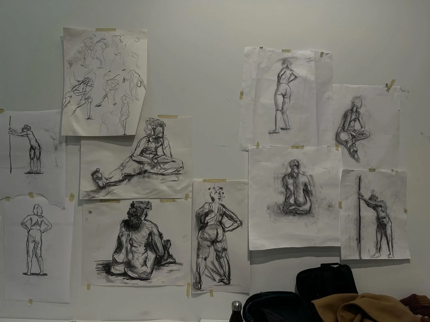 some figure drawings from studio this semester :”)