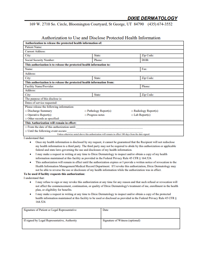 Medical Records Release Form