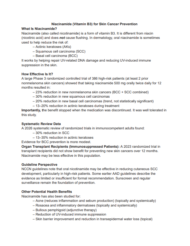 Niacinamide (B3) Handout