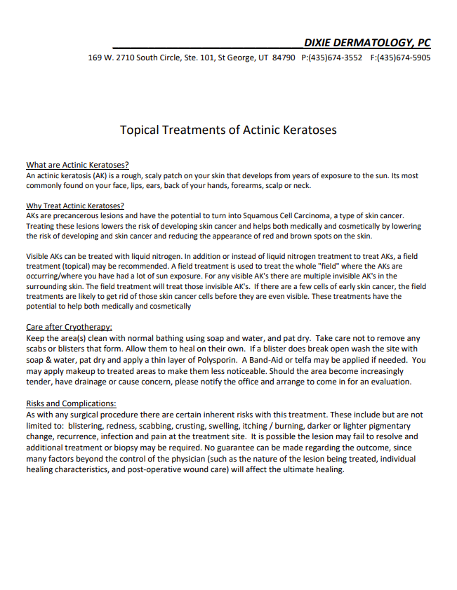 Topical Treatments for Pre-cancers