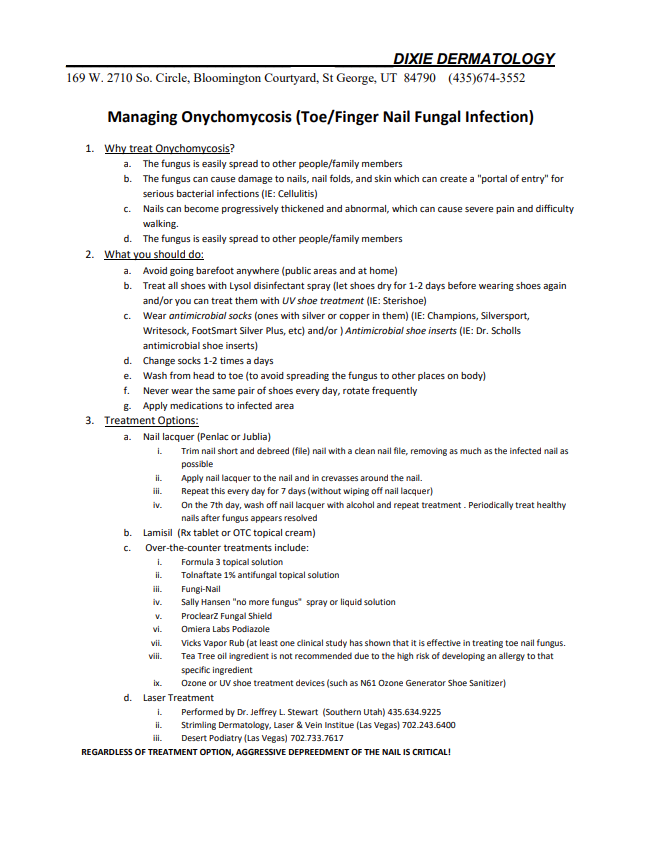 Onychomycosis Handout