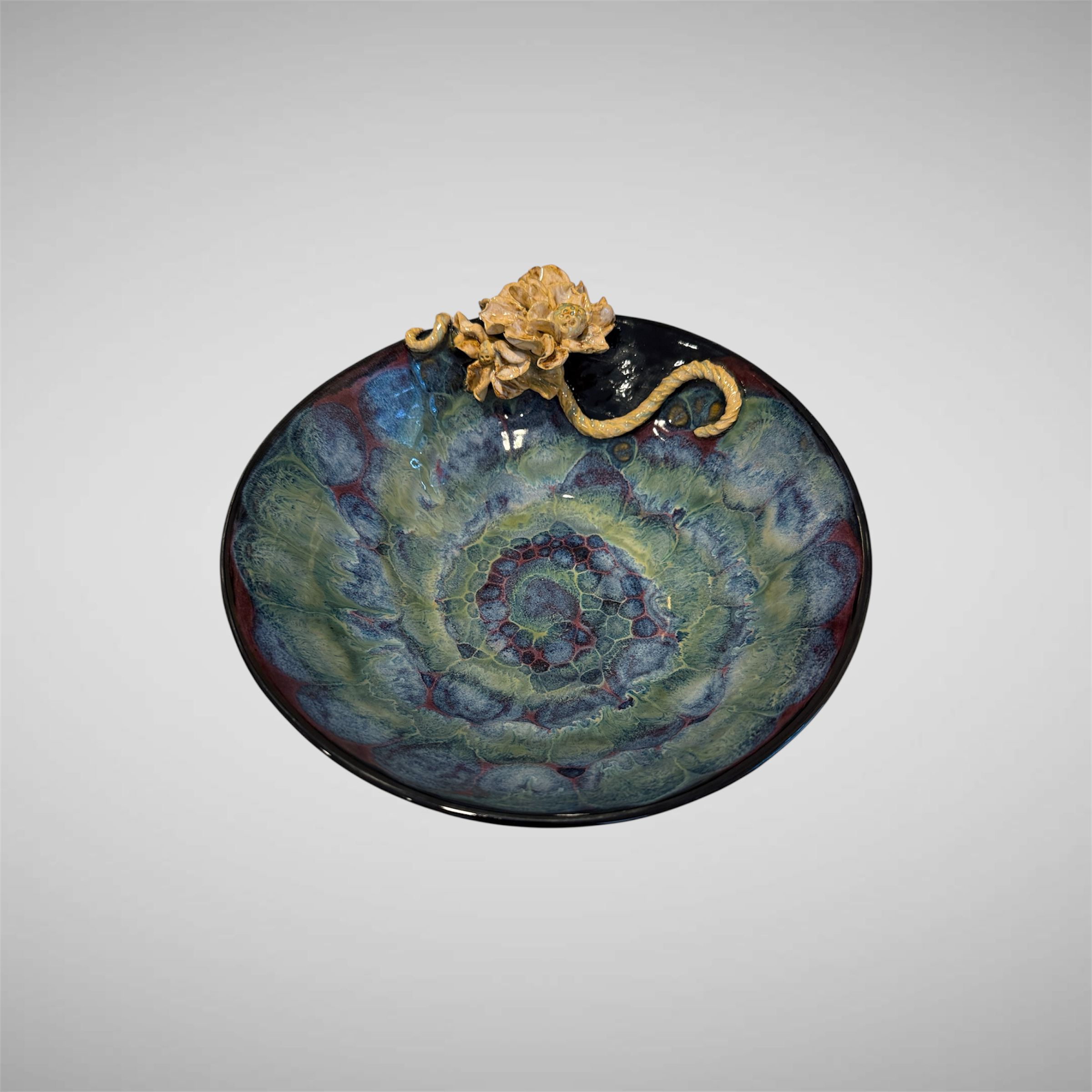 Green and Blue Frozen Pond with Hints of Violet