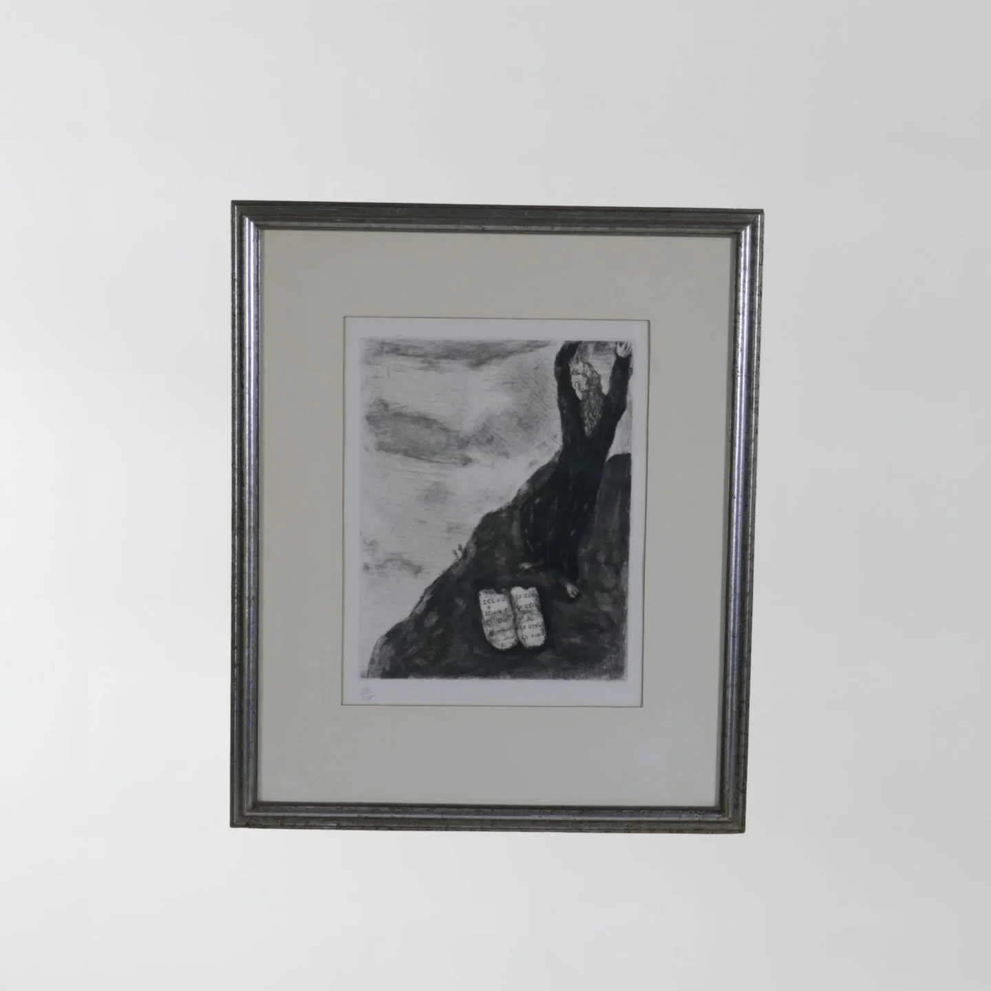 Moses Breaks the Tablets of the Law, 1950s

From the timeless Bible Series (Verve, Paris)

A quiet, powerful moment captured forever: Moses on Mount Sinai, arms gently raised as light breaks through the clouds and the Ten Commandments appear. Classic