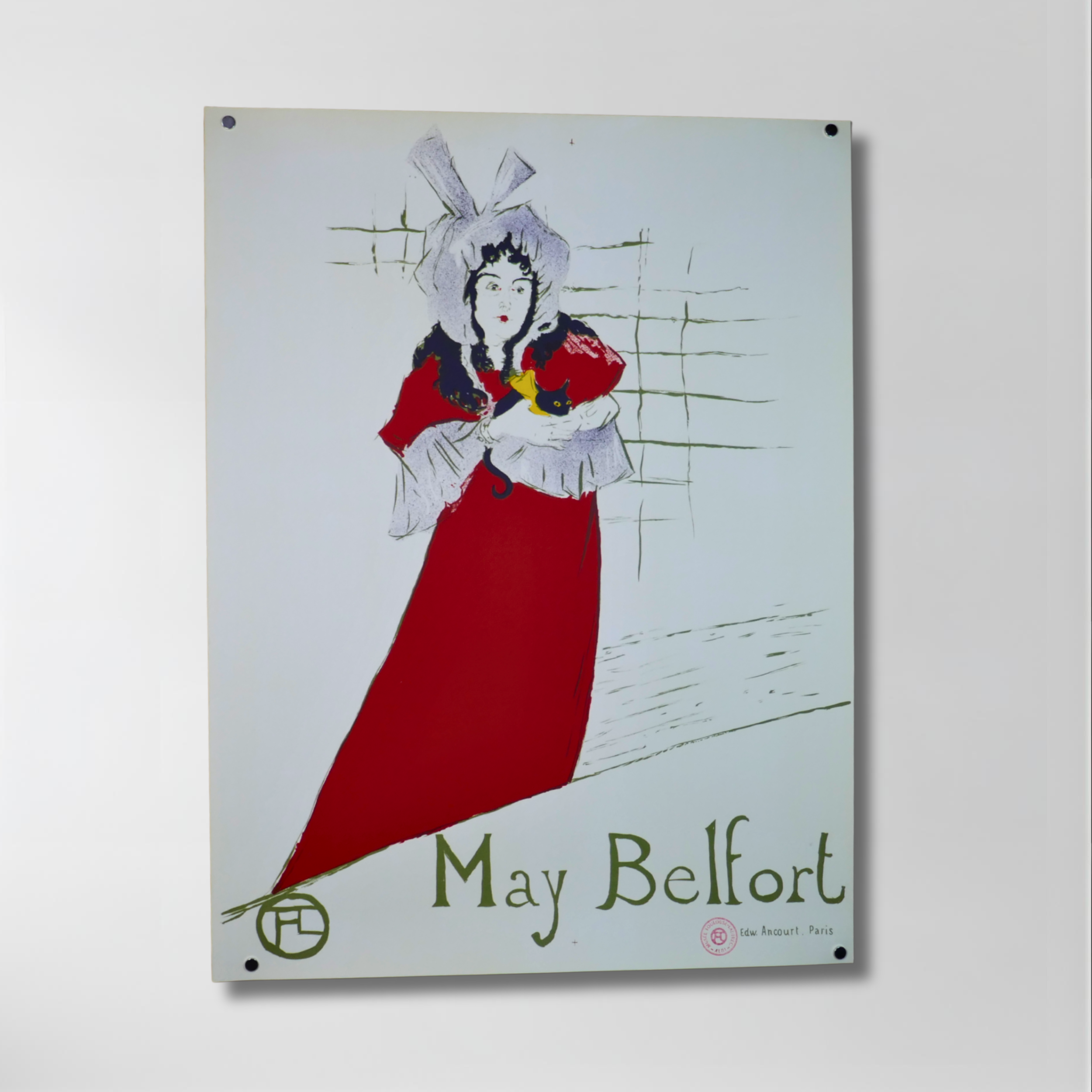 Henri de Toulouse Lautrec, "May Belfort", Unframed Lithograph on Paper, 23.5 x 31
