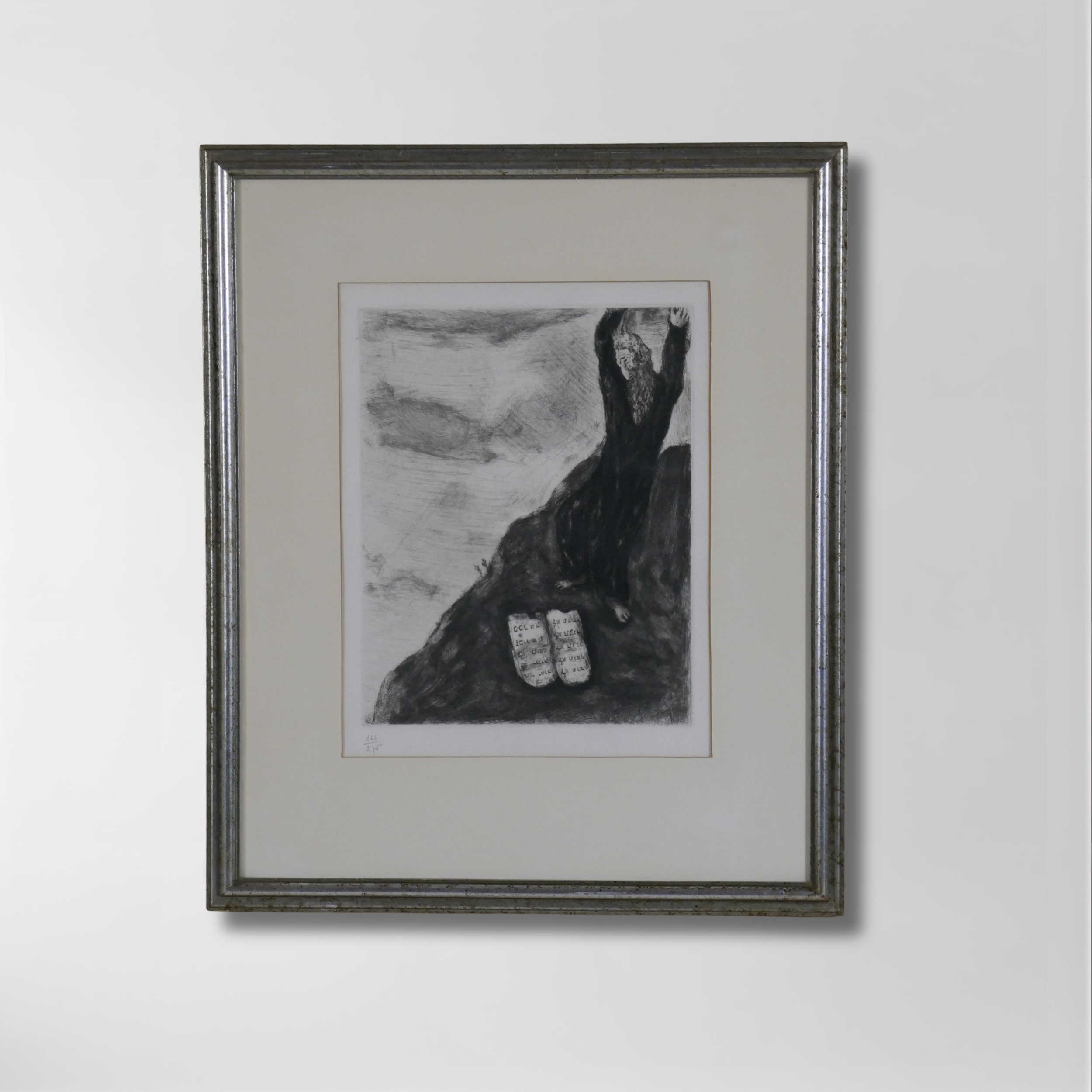 Marc Chagall, "Moses Breaks the Tablets of the Law", Framed Limited Edition Etching, 10 x 13