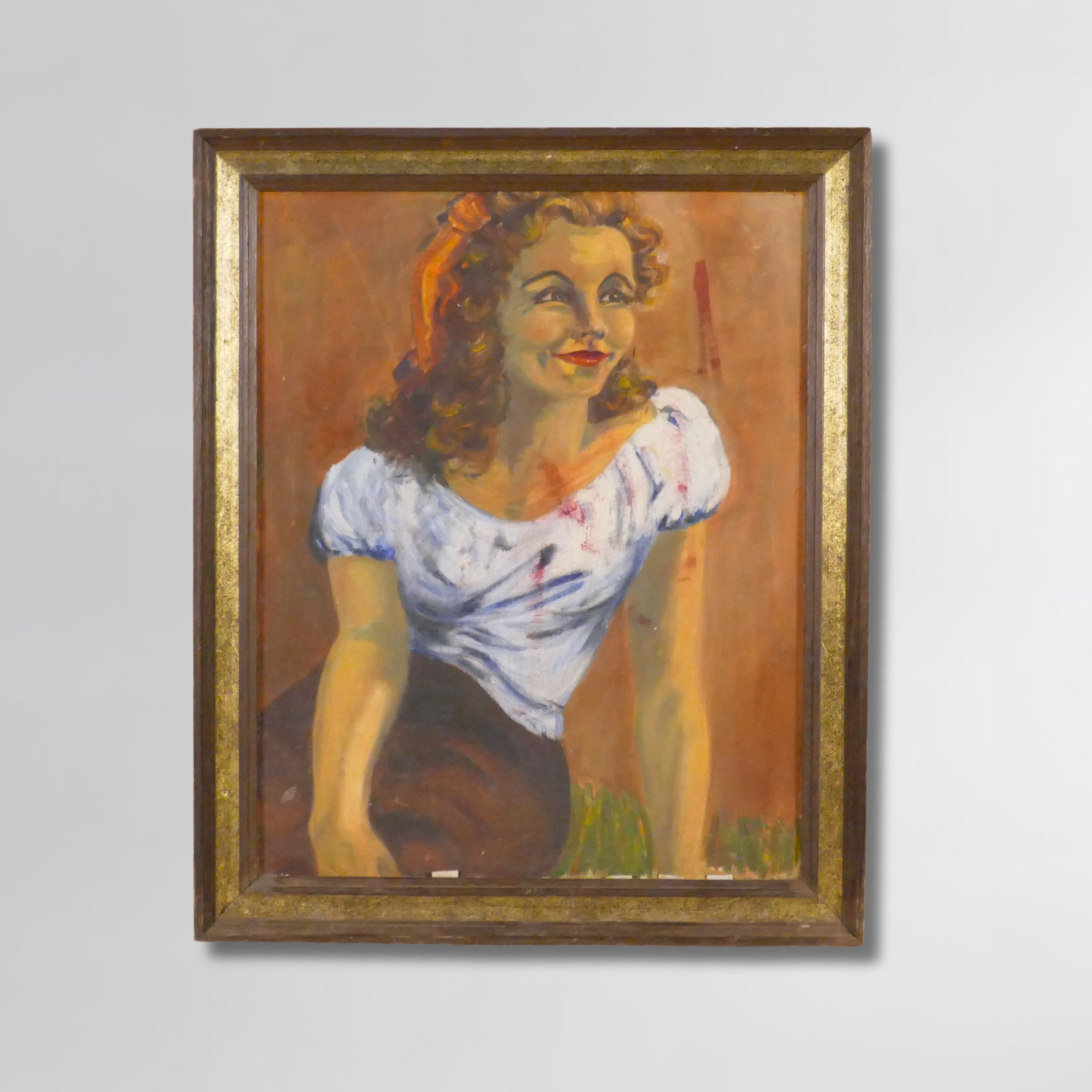 Marjorie Nailor, "Frau Mueller", Framed Painting on Board, 16 x 20