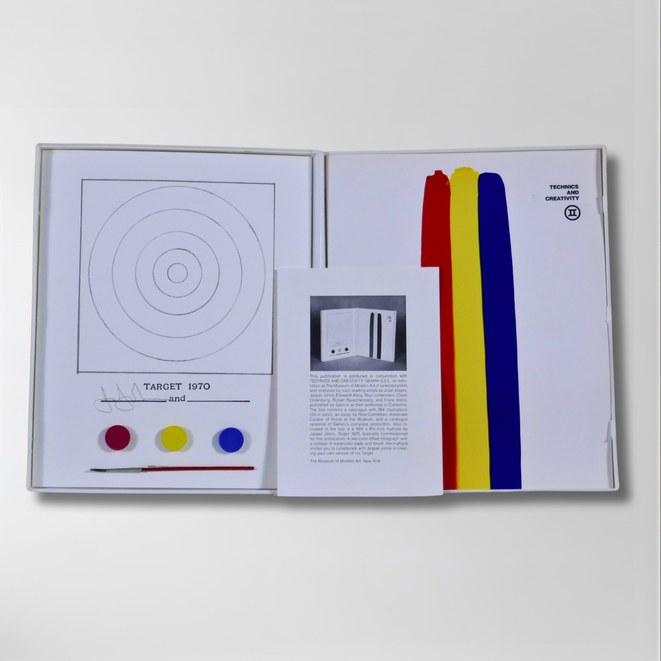 Jasper Johns, "Target, from Technics and Creativity II", Mixed Media Lithograph, 8 x 10