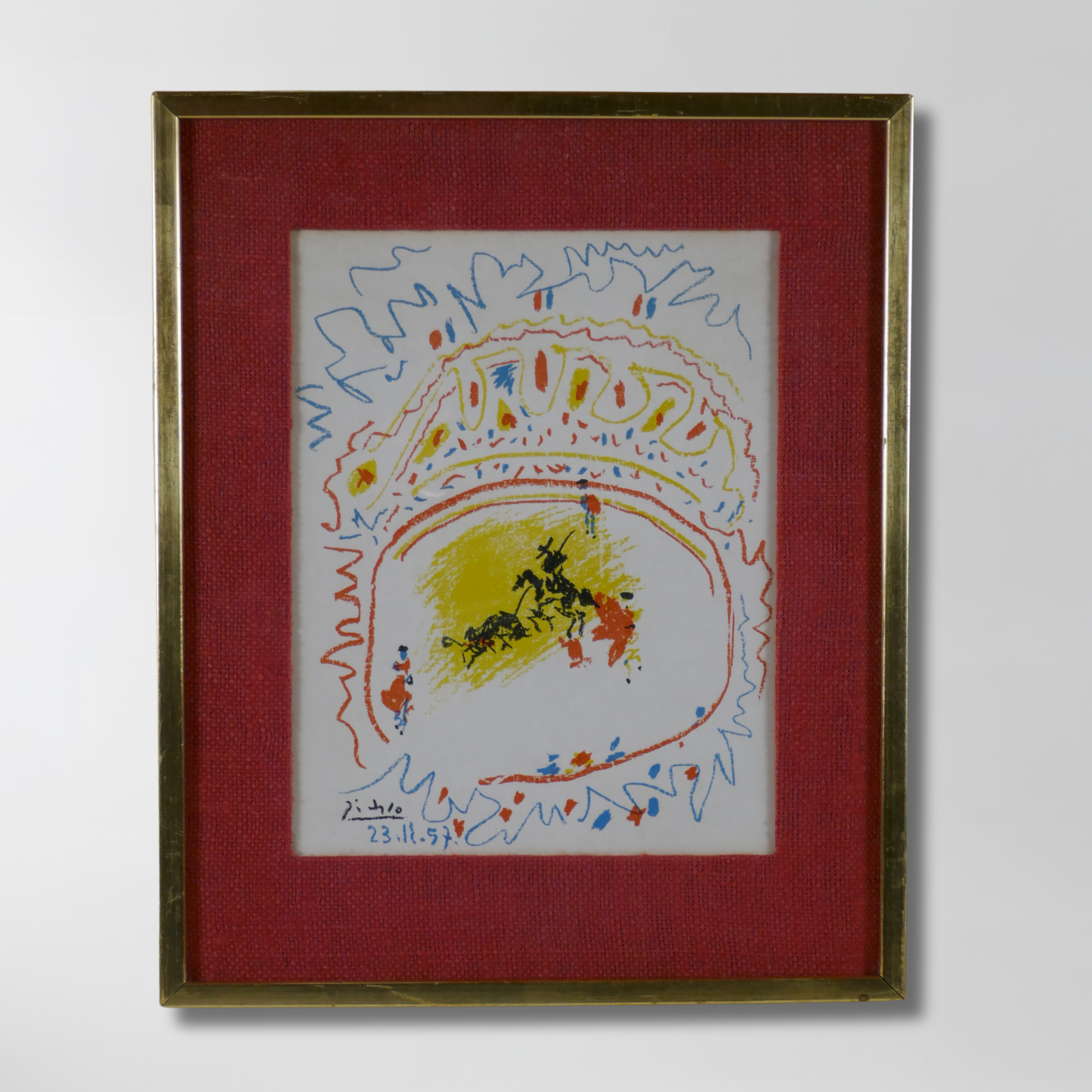 Pablo Picasso, "La Petite Corrida", Framed Limited Edition Lithograph, 9.5 x 12