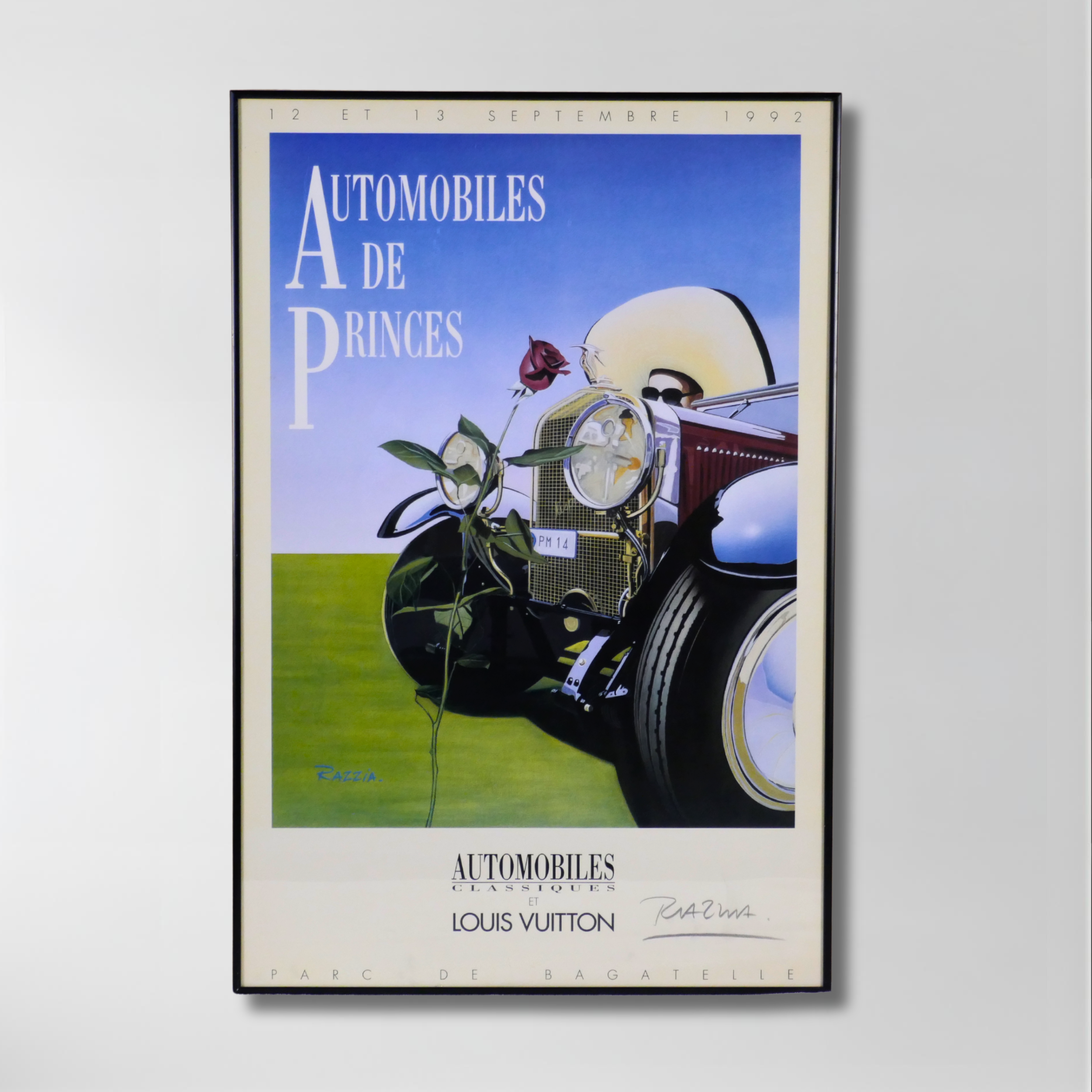 Razzia, "Automobiles de Princes", Framed Lithograph, 19 x 29