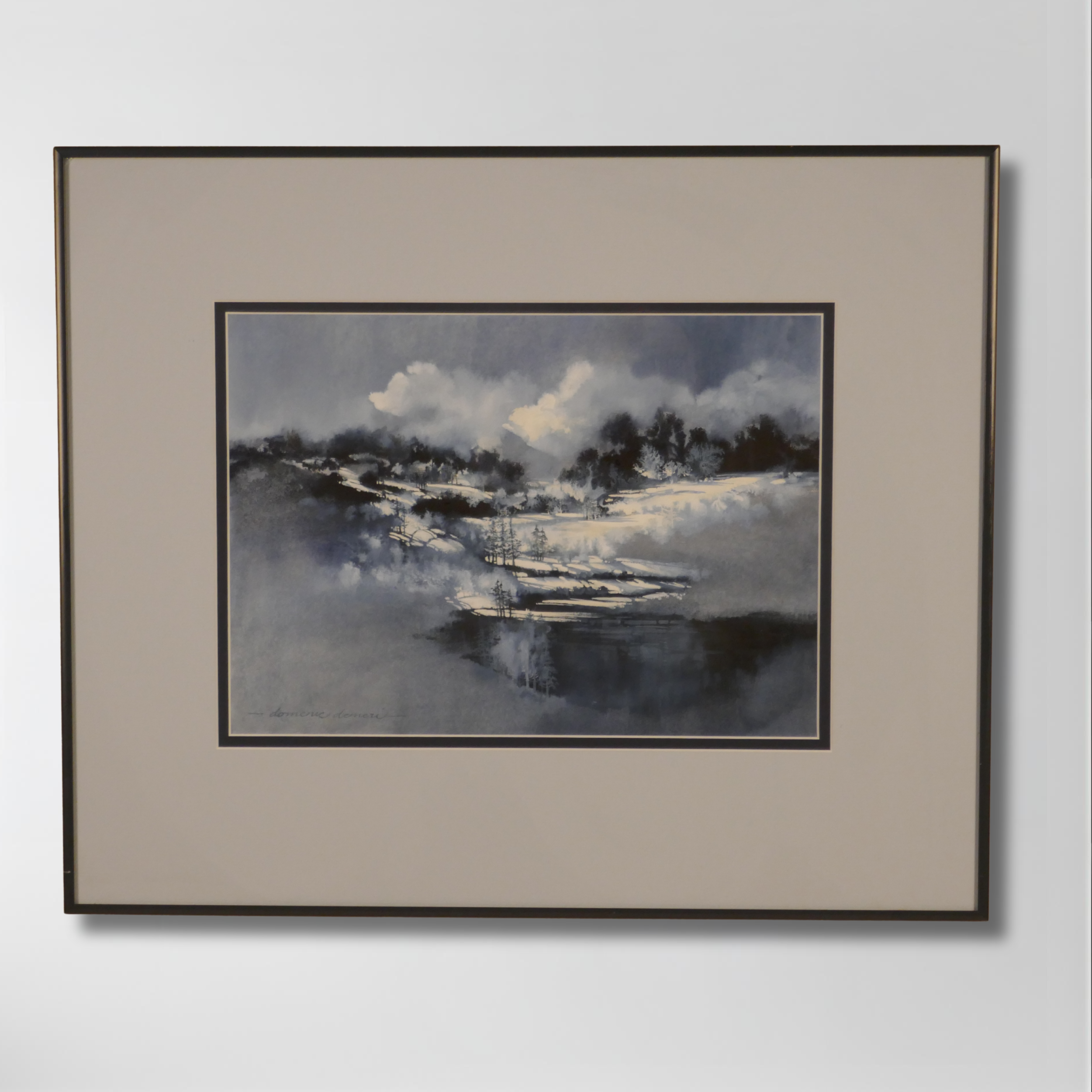 Dominic Demeri, Framed Watercolor on Paper, 14.5 x 10.5