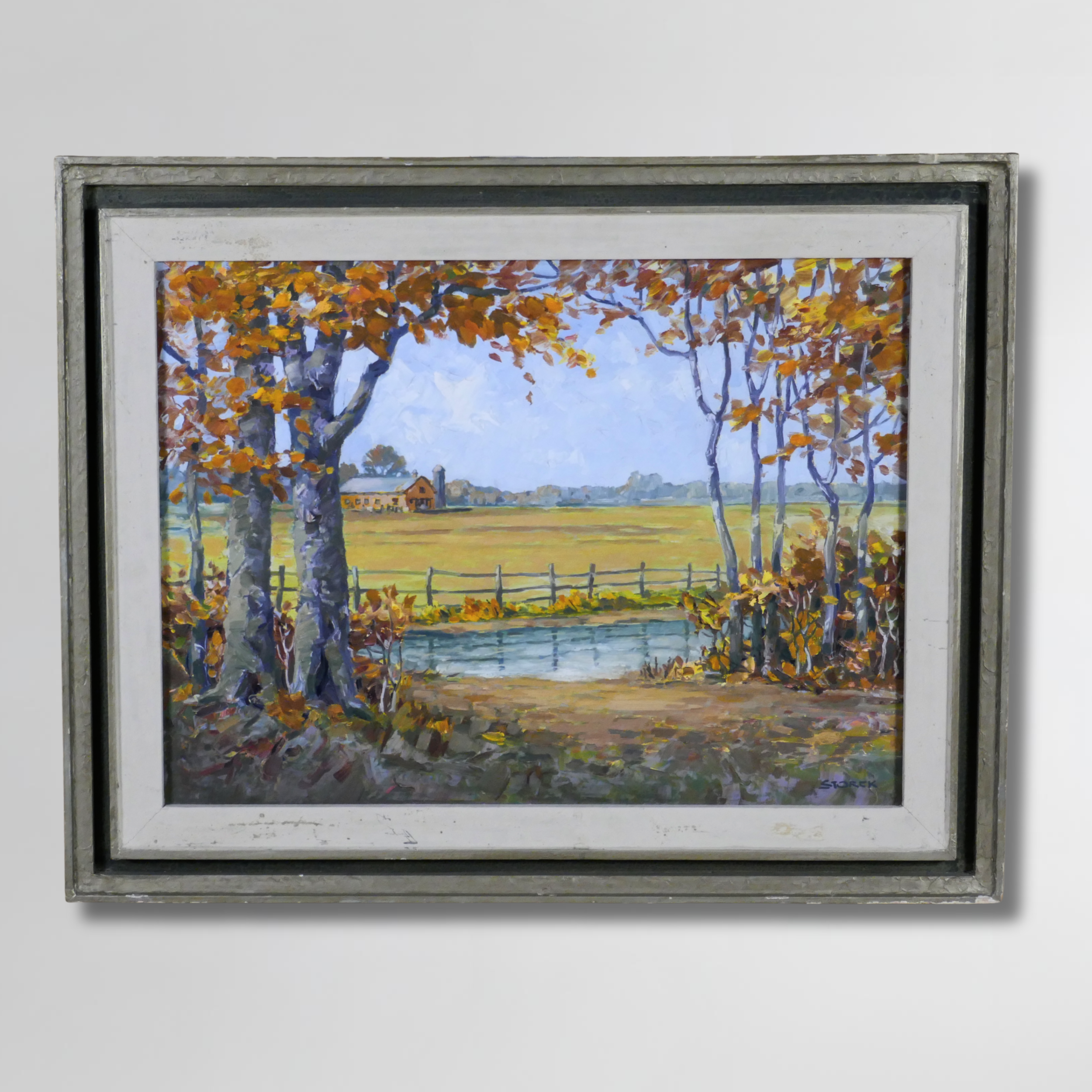 J. Alvin Storck, "Country Scene", Framed Acrylic on Board, 24 x 17.5