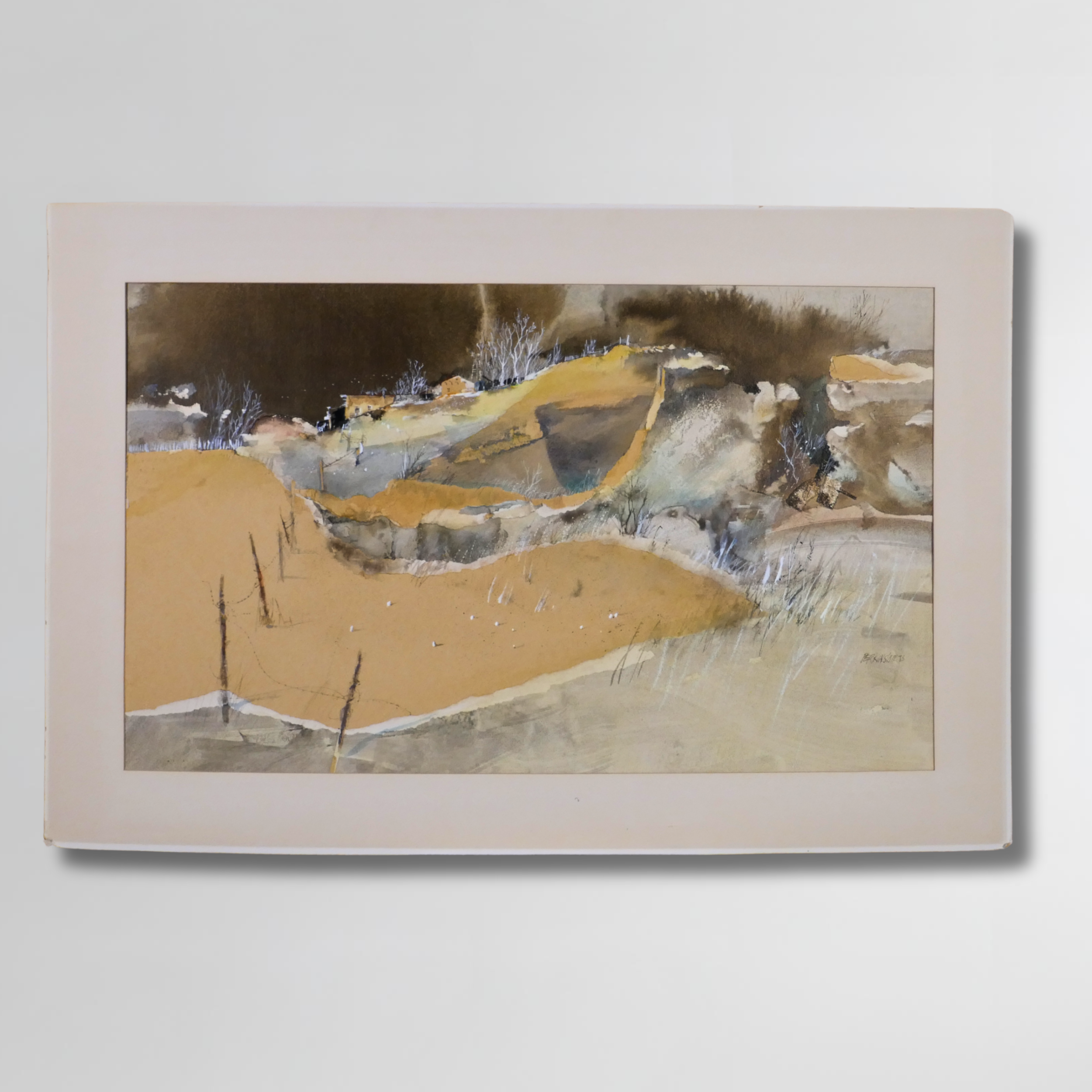 Tom Perkinson, Unframed Mixed Media on Paper, 30 x 18
