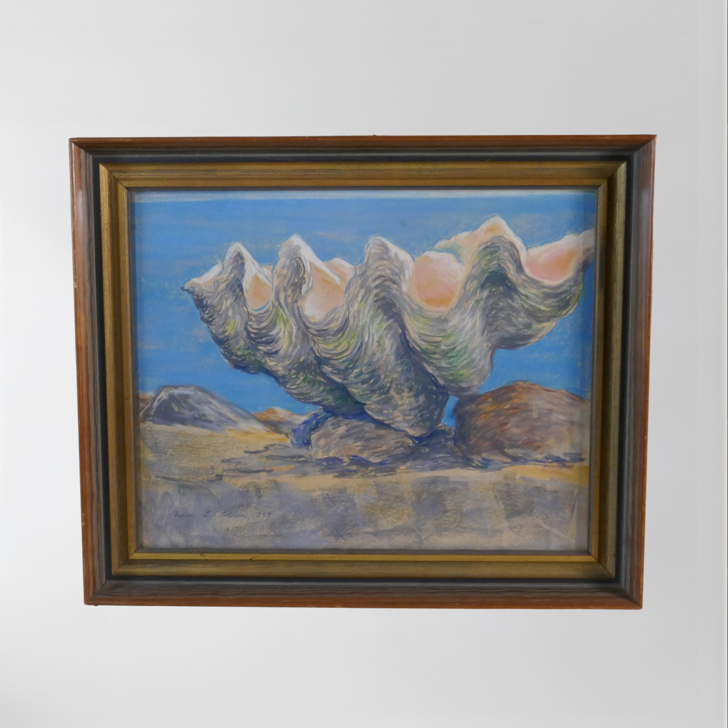 Frank L. Allen, "The South Sea Shell", Framed Pastel on Board, 20 x 16