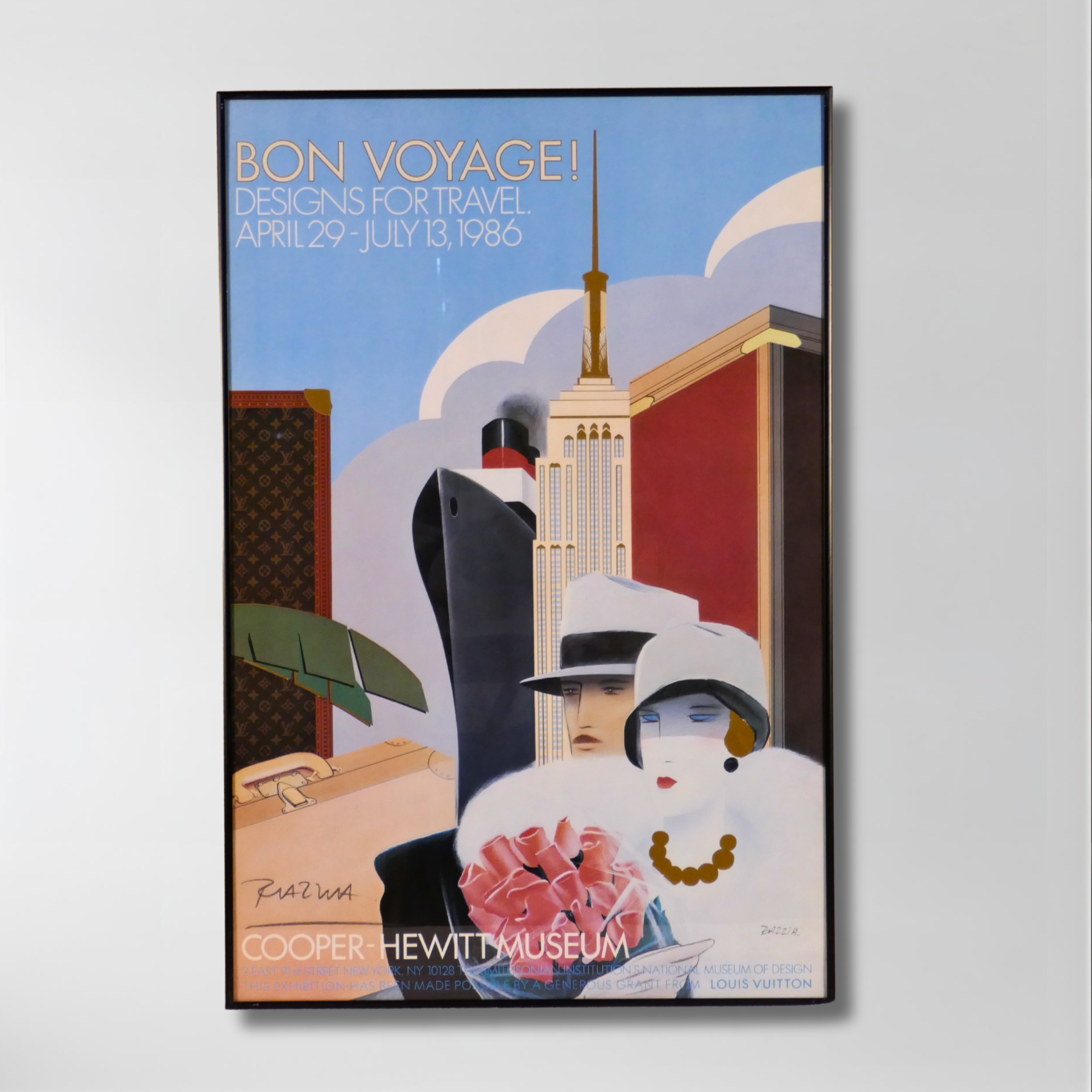 Razzia, "Bon Voyage", Framed Lithograph, 19 x 29