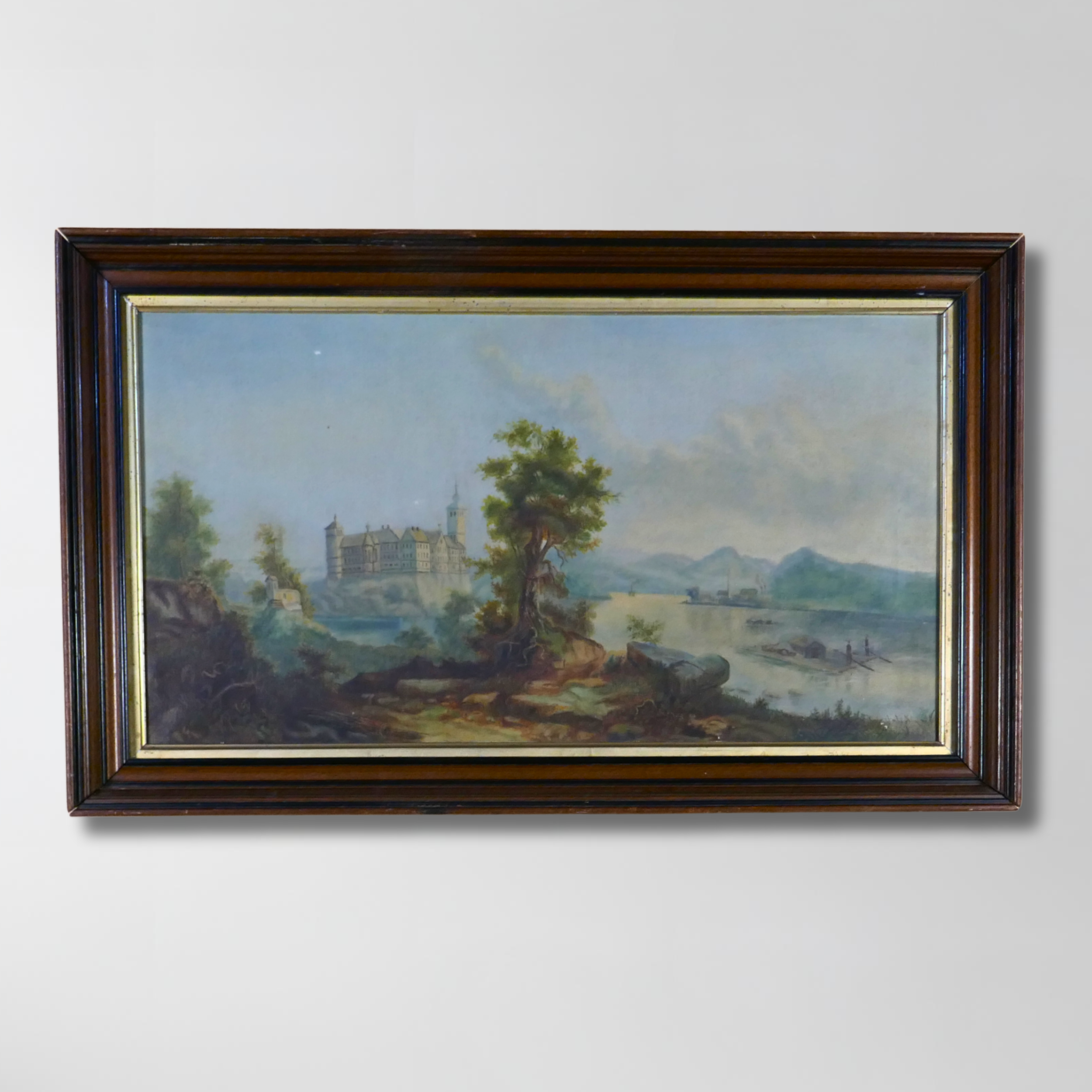 Unsigned, Framed Oil on Canvas, 26.5 x 14.5