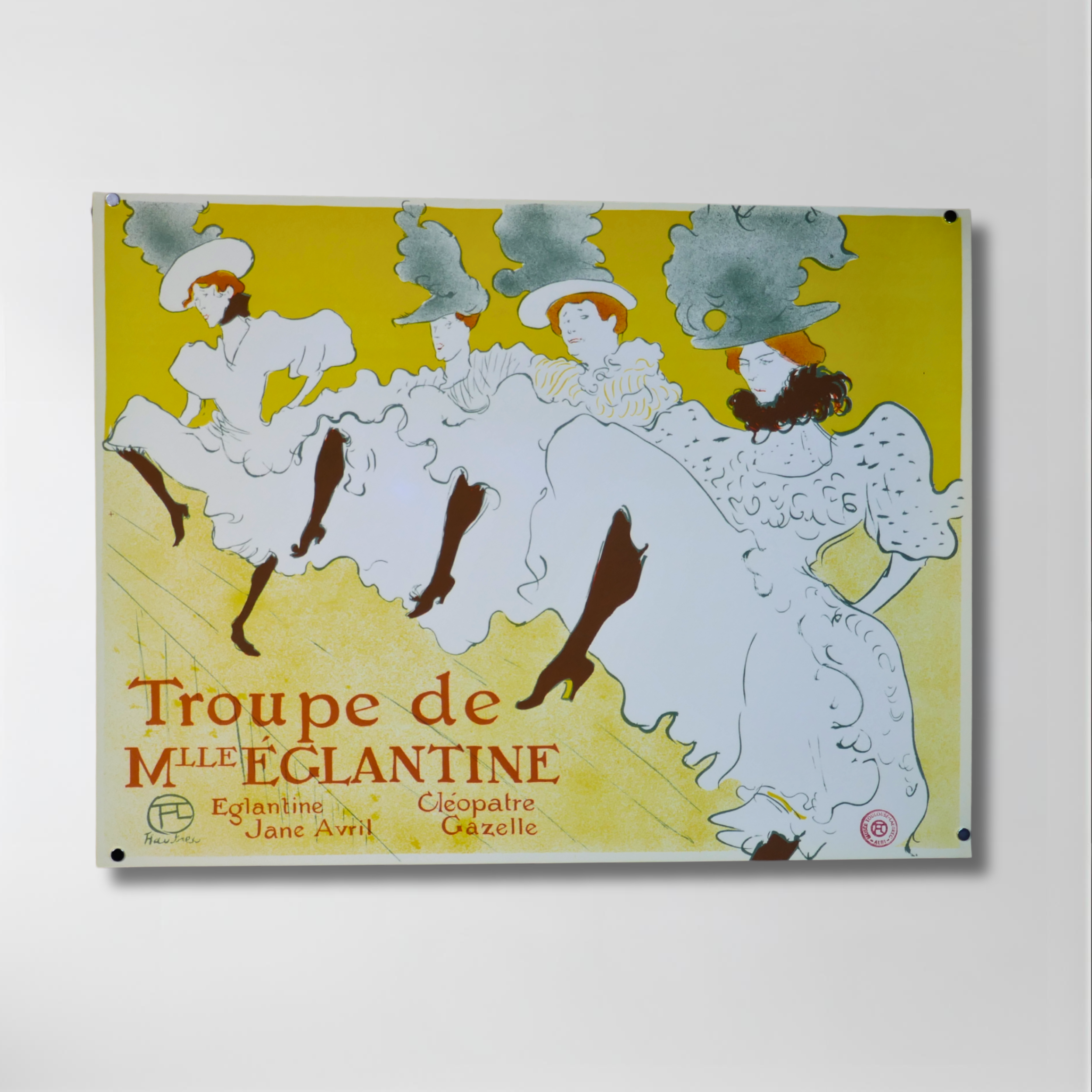 Henri de Toulouse Lautrec, "Troupe de Mlle Eglantine", Unframed Lithograph on Paper, 32 x 24