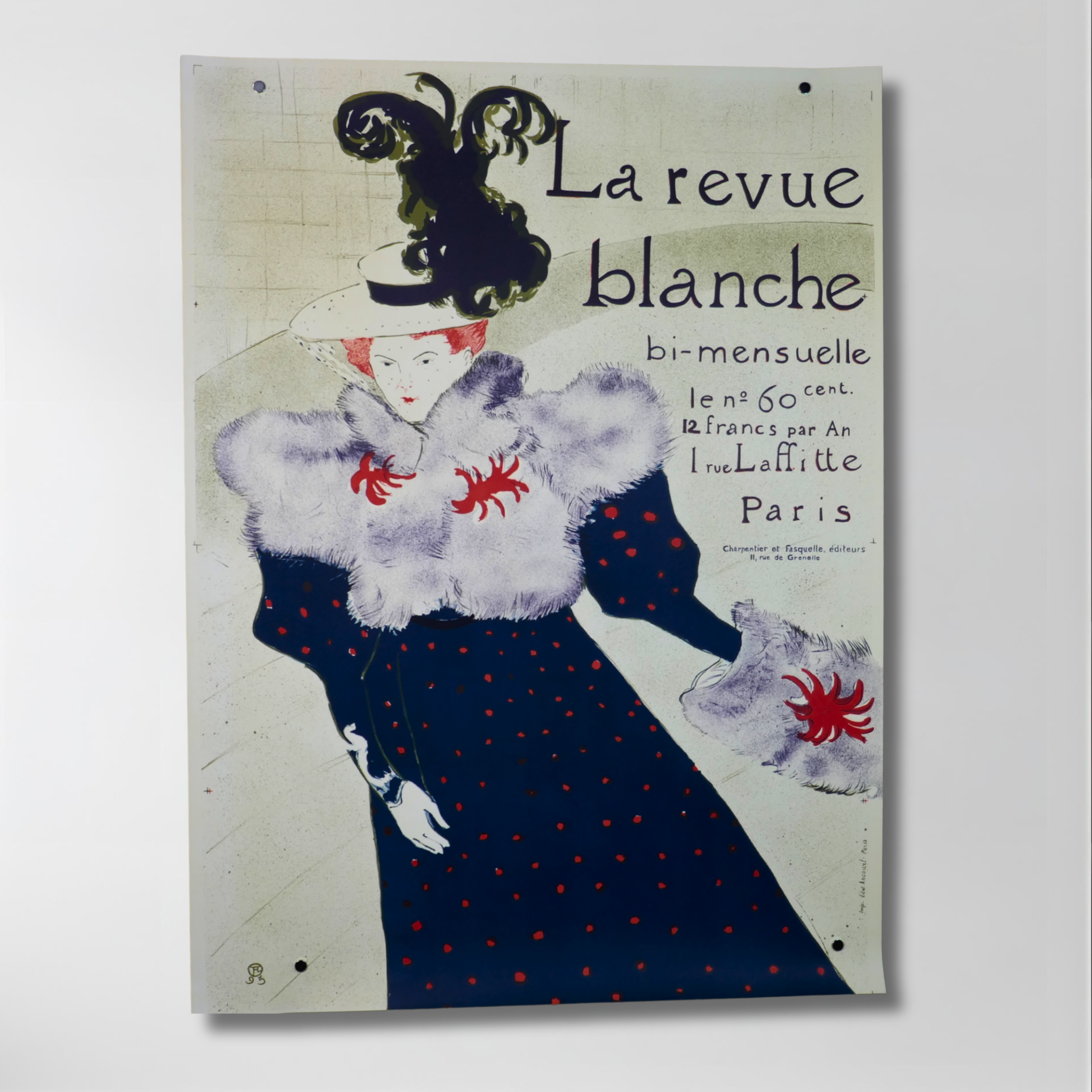 Henri de Toulouse Lautrec, "La Revue Blanche", Unframed Lithograph on Paper, 23 x 35