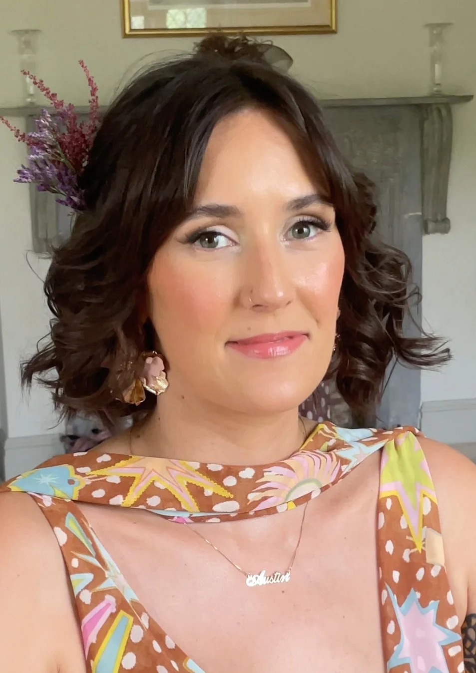 dewy glowy fox eye spring bridesmaid wedding guest makeup by London makeup artist Molly dickson