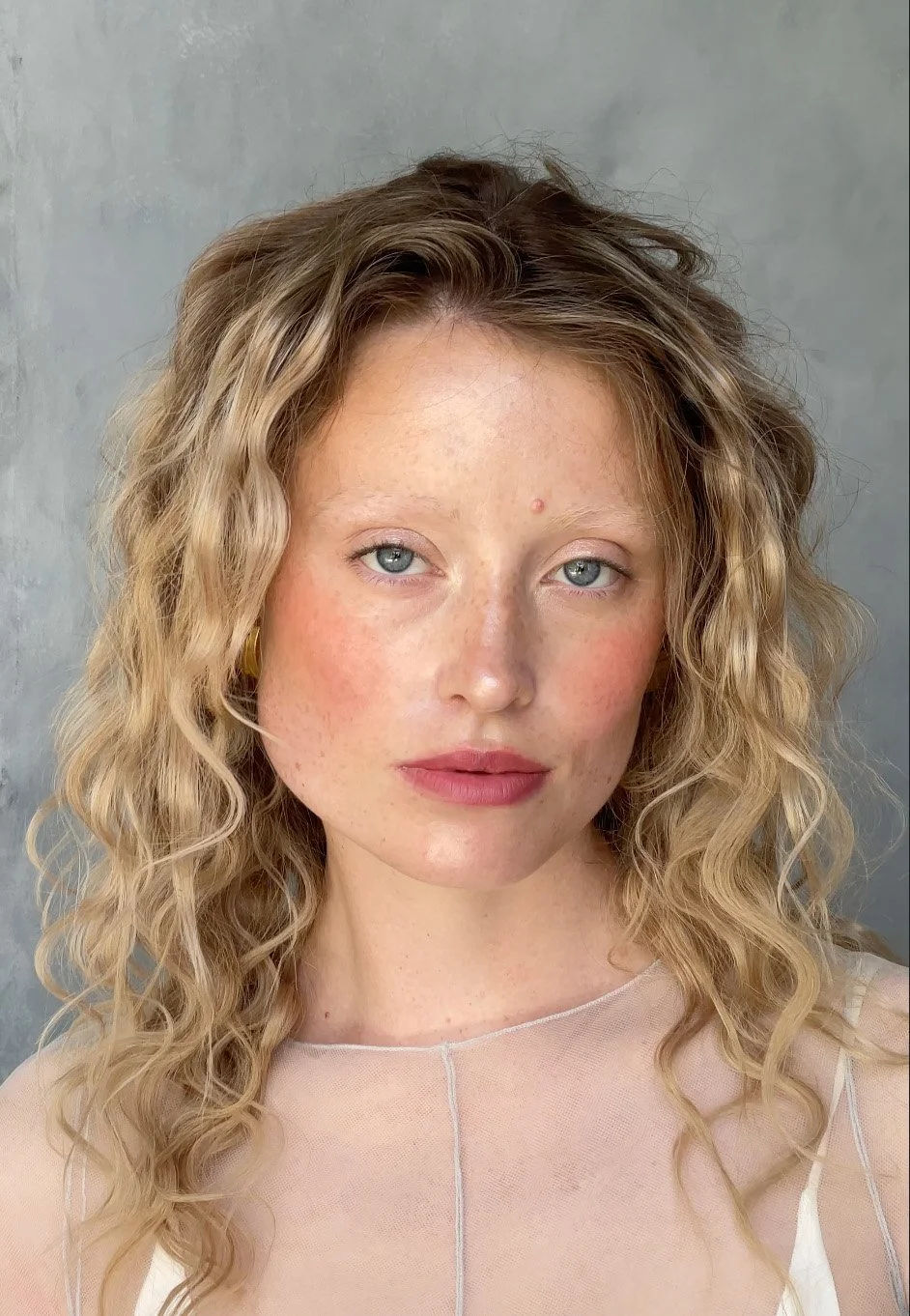 natural editorial wind flushed barely there bridal makeup by London makeup artist Molly dickson