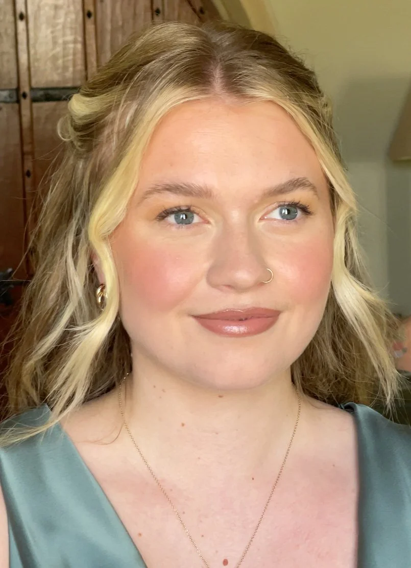 natural toasty soft glam wedding guest bridesmaid makeup by London makeup artist Molly dickson