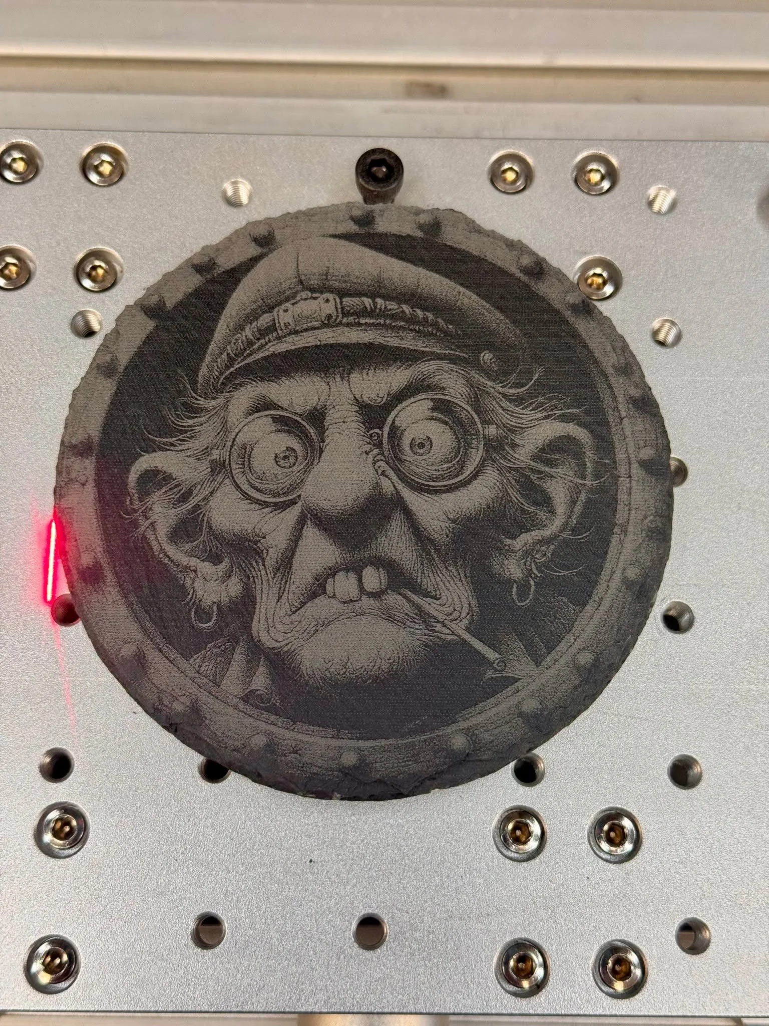 🪨 We&rsquo;re diving into something special (and a little spooky) this week!
Our latest work involves engraving on slate, and we&rsquo;re bringing photographs to life in stone &ndash; plus, we&rsquo;ve got some scarier images lined up that are perfe