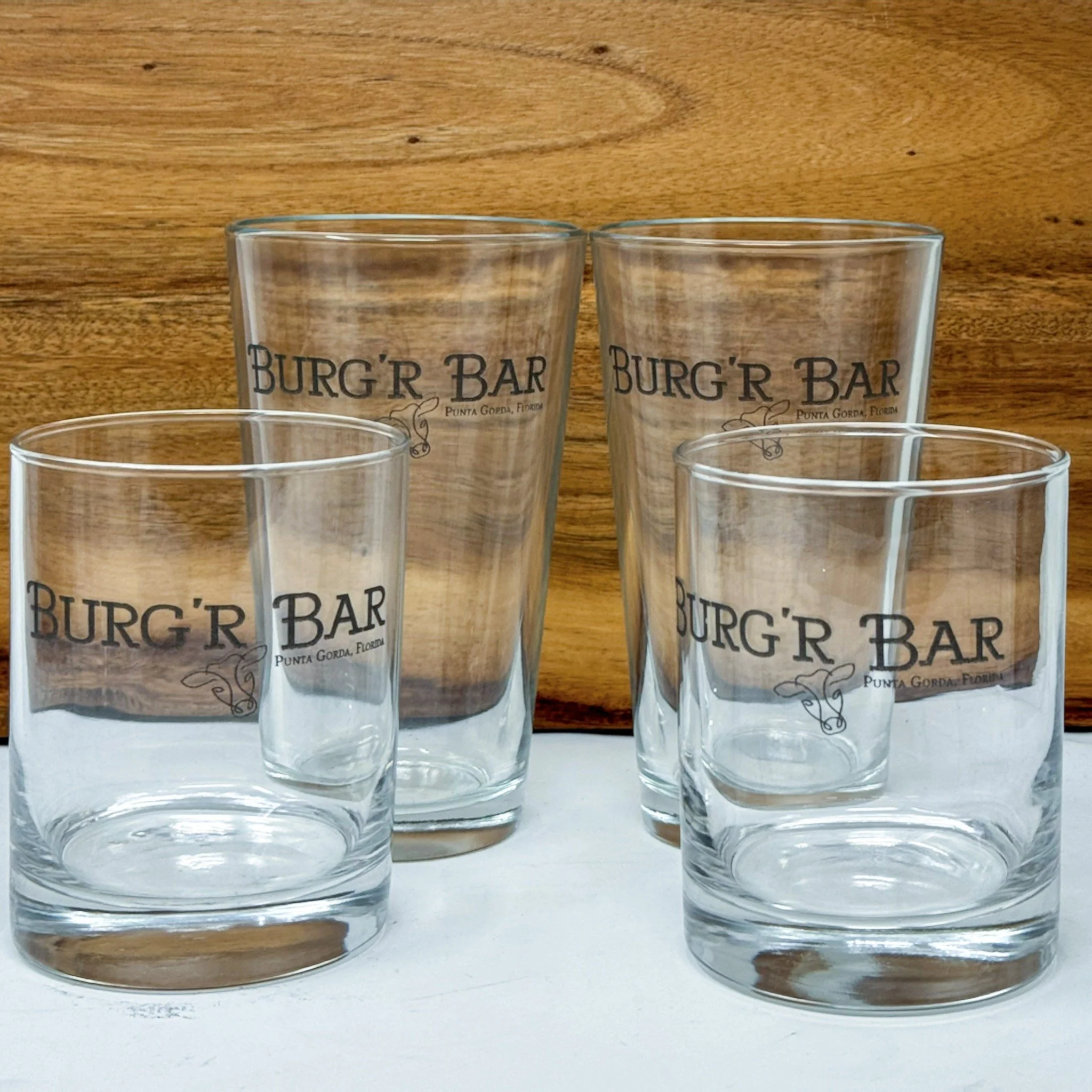 Engraving, but make it bold! ✨ Our engraved glass with a sleek black mark gives your classic design the pop it deserves. Say goodbye to subtle&mdash;hello to standout!

We did these for our friends over at Burg'r Bar