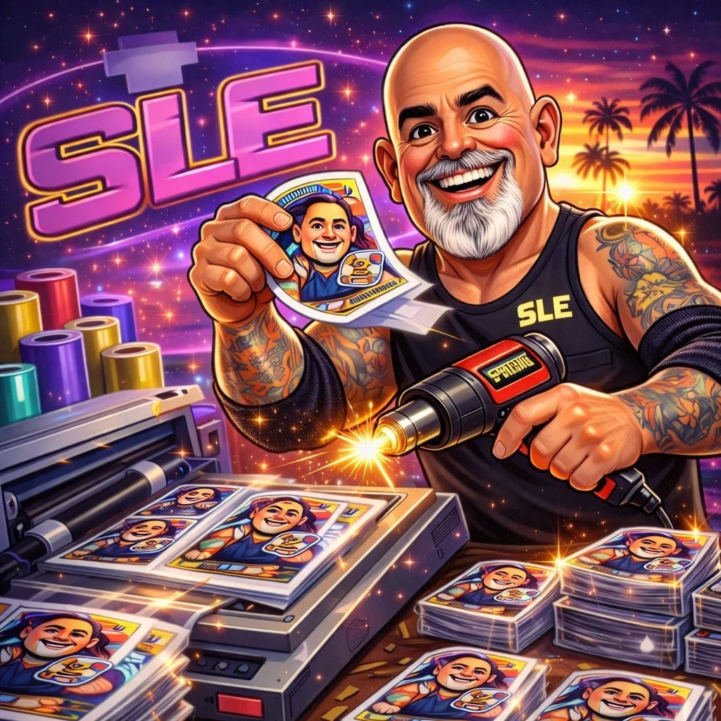 This isn&rsquo;t just sticker printing.

This is main character energy. 🔥

Every custom sticker at SLE Customs gets the full treatment &mdash; precision cut, heat sealed, protected, and ready to represent your brand like it&rsquo;s supposed to.
From