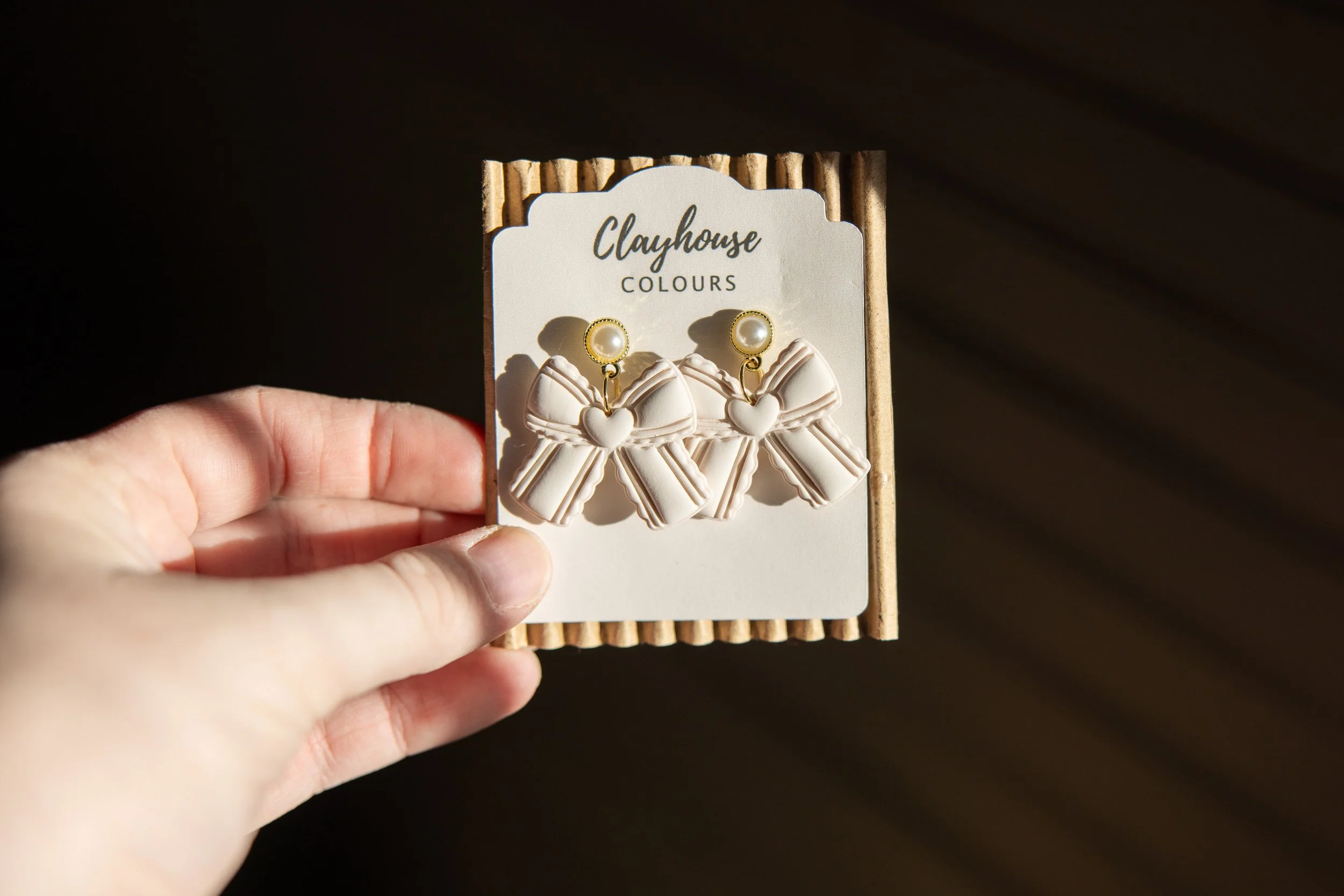 Large White Bow Earrings