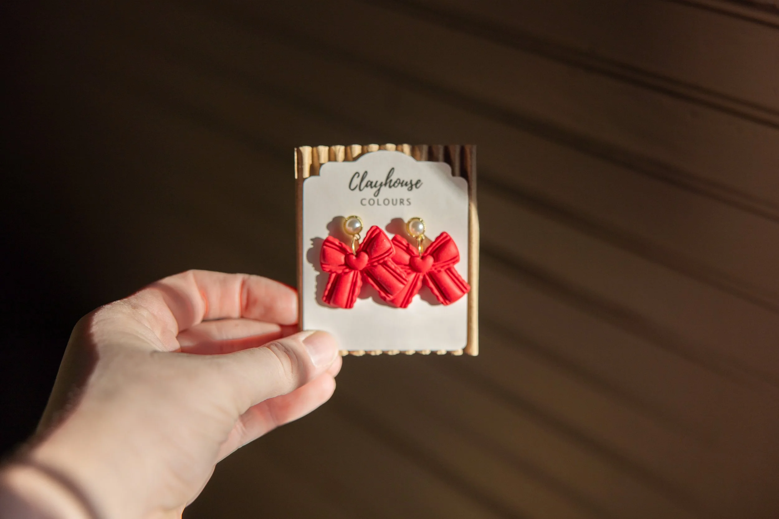 Large Red Bow Earrings