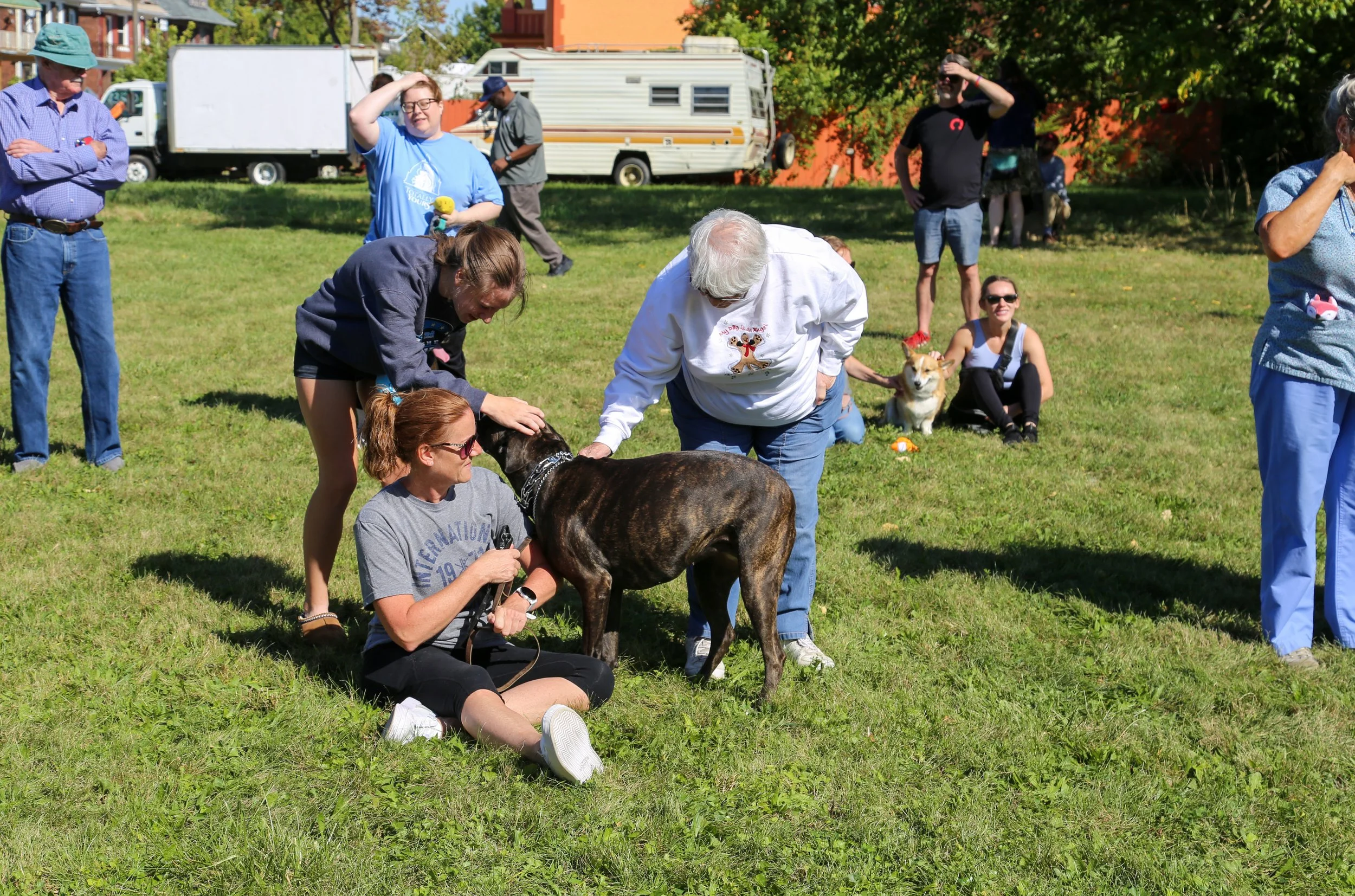 Neighbors of several kinds enjoying each others' company