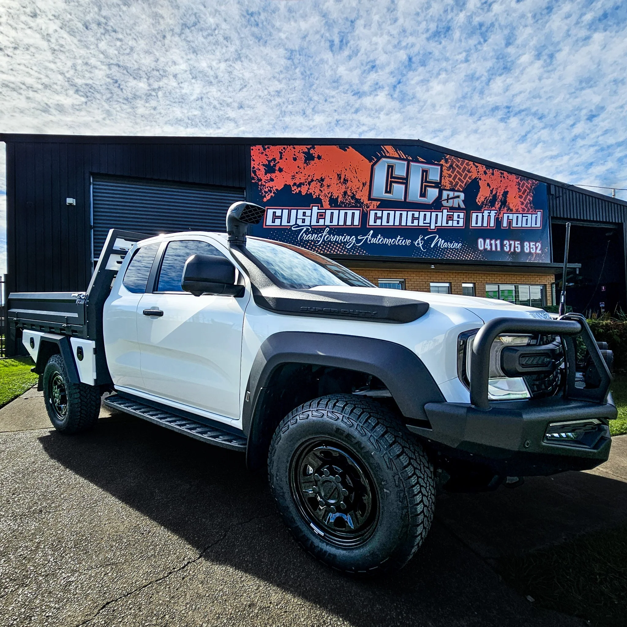 Custom Ford Ranger Super Duty tray package manufactured by Custom Concepts Off Road in Coopers Plains, Queensland.