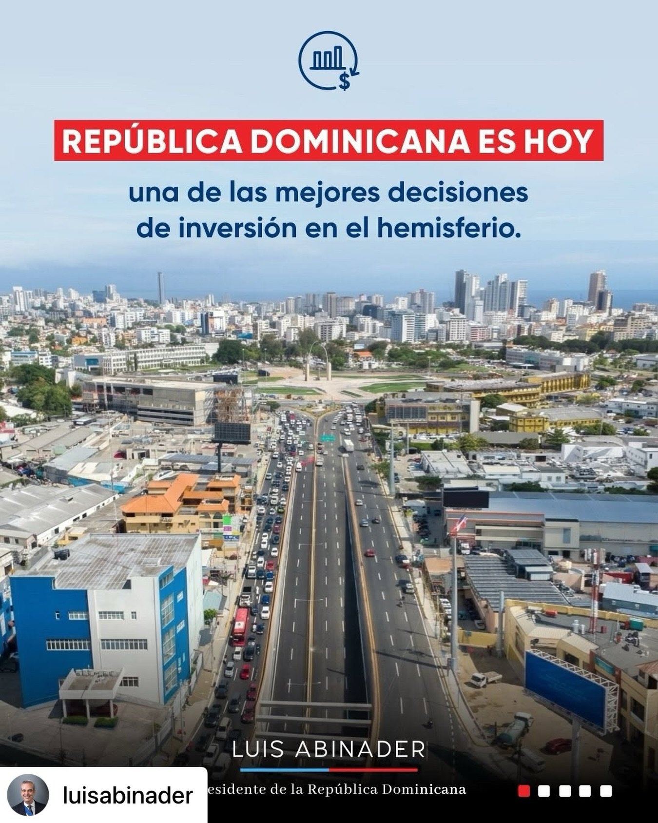 Get @reshare_app &bull; @luisabinader La Rep&uacute;blica Dominicana no es solo una econom&iacute;a que crece, es una econom&iacute;a que sabe hacia d&oacute;nde va.