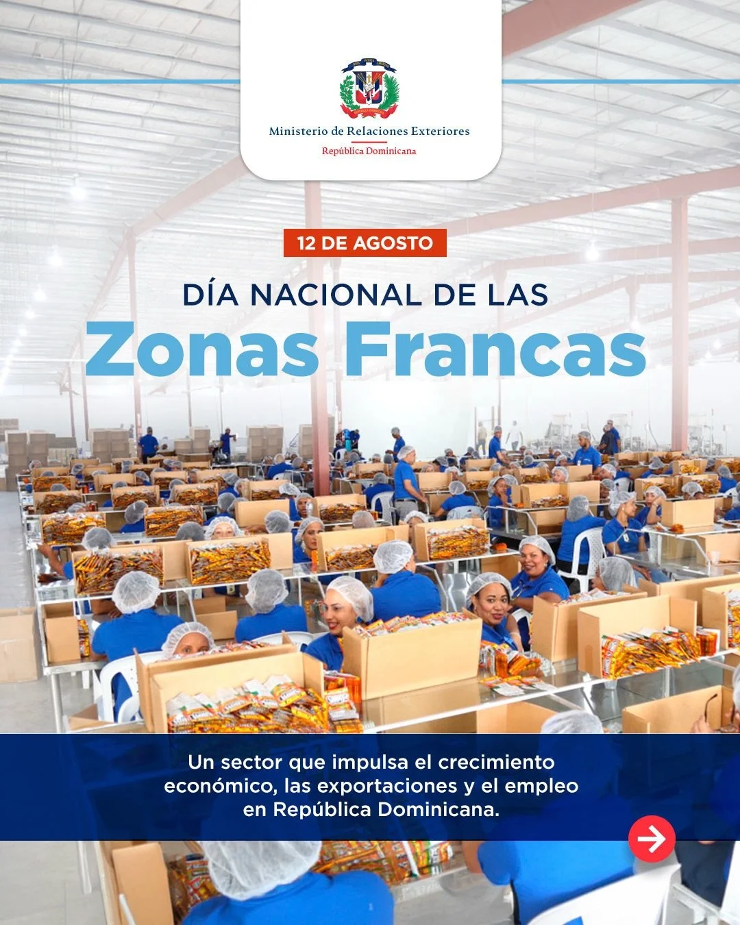 En el D&iacute;a Nacional de las Zonas Francas, destacamos a este motor fundamental de nuestra econom&iacute;a que se caracteriza por su constante innovaci&oacute;n, atracci&oacute;n de capital e impacto social. 🇩🇴✨ 

Junto al @mirexrd, reafirmamos