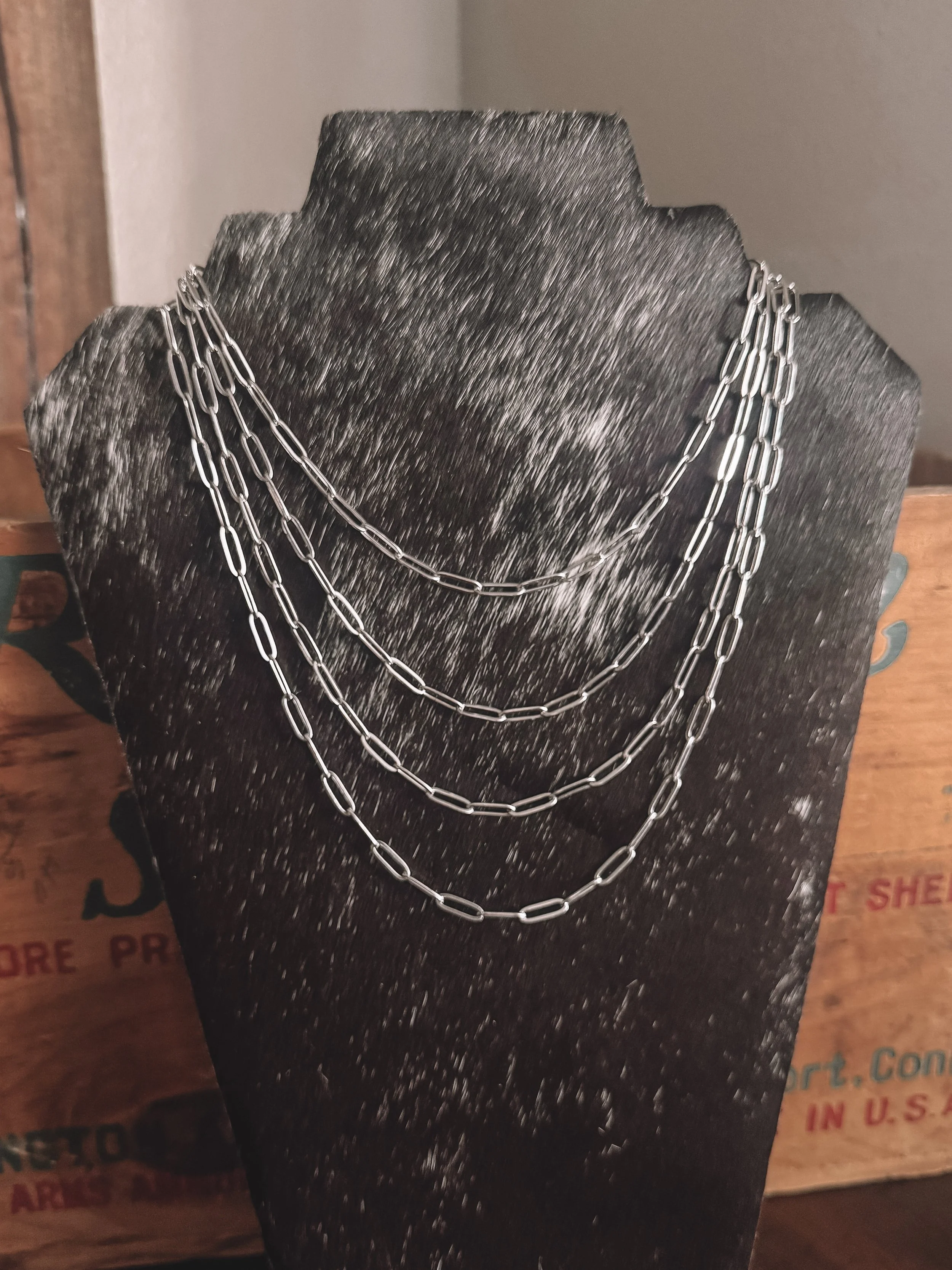 Classic Paperclip Necklace in Silver