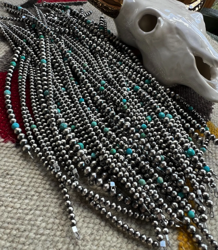 3mm Genuine Navajo Pearls with Kingman Turquoise